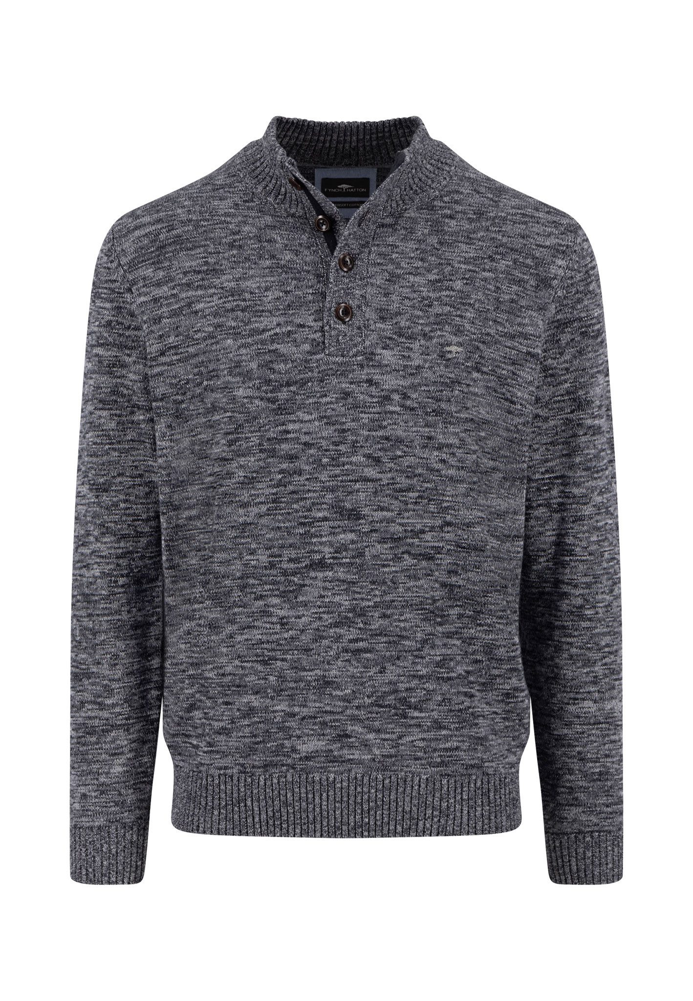 FYNCH-HATTON Longpullover Buttoned Troyer, twisted mouliné günstig online kaufen