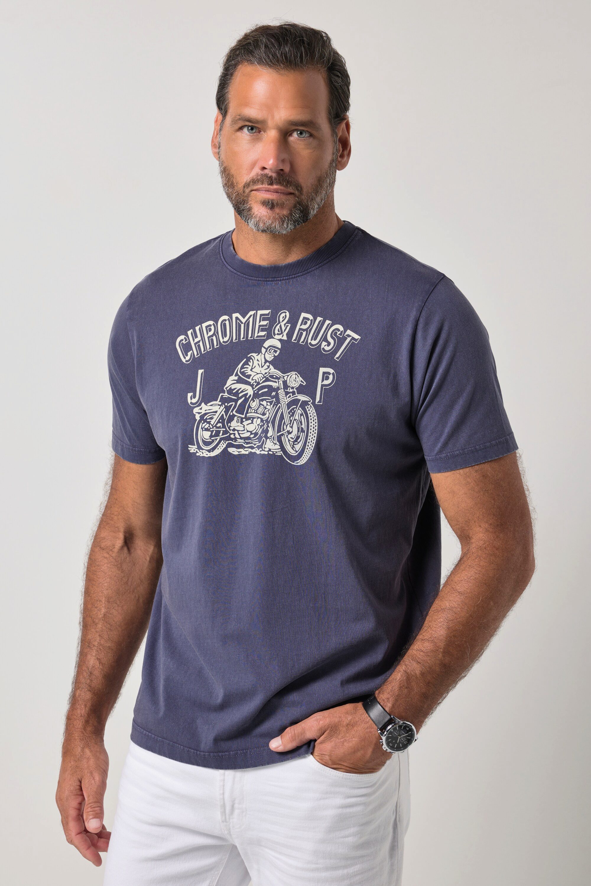 T-Shirt T-Shirt Halbarm Brustprint Vintage Look bis 8XL
