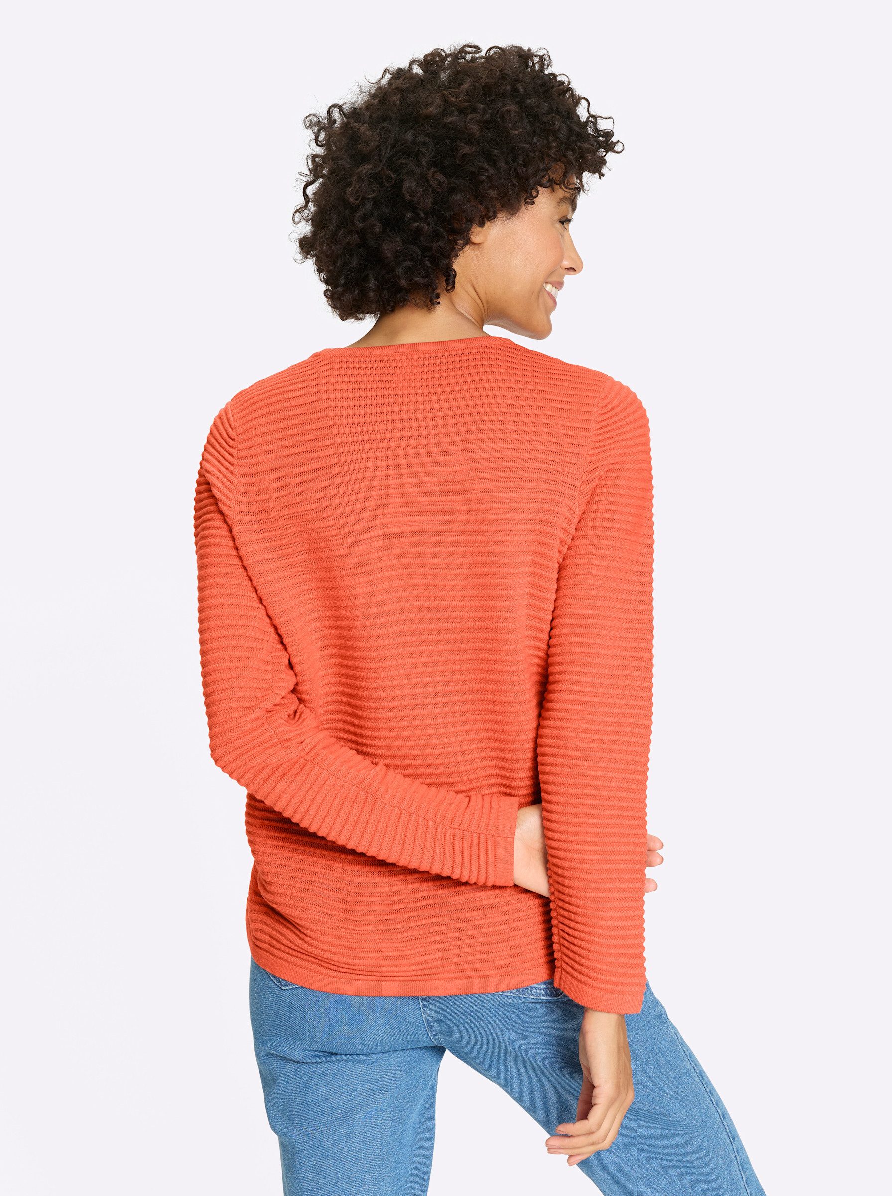 Sieh an! Strickpullover Langarm-Pullover Langarm Rippoptik