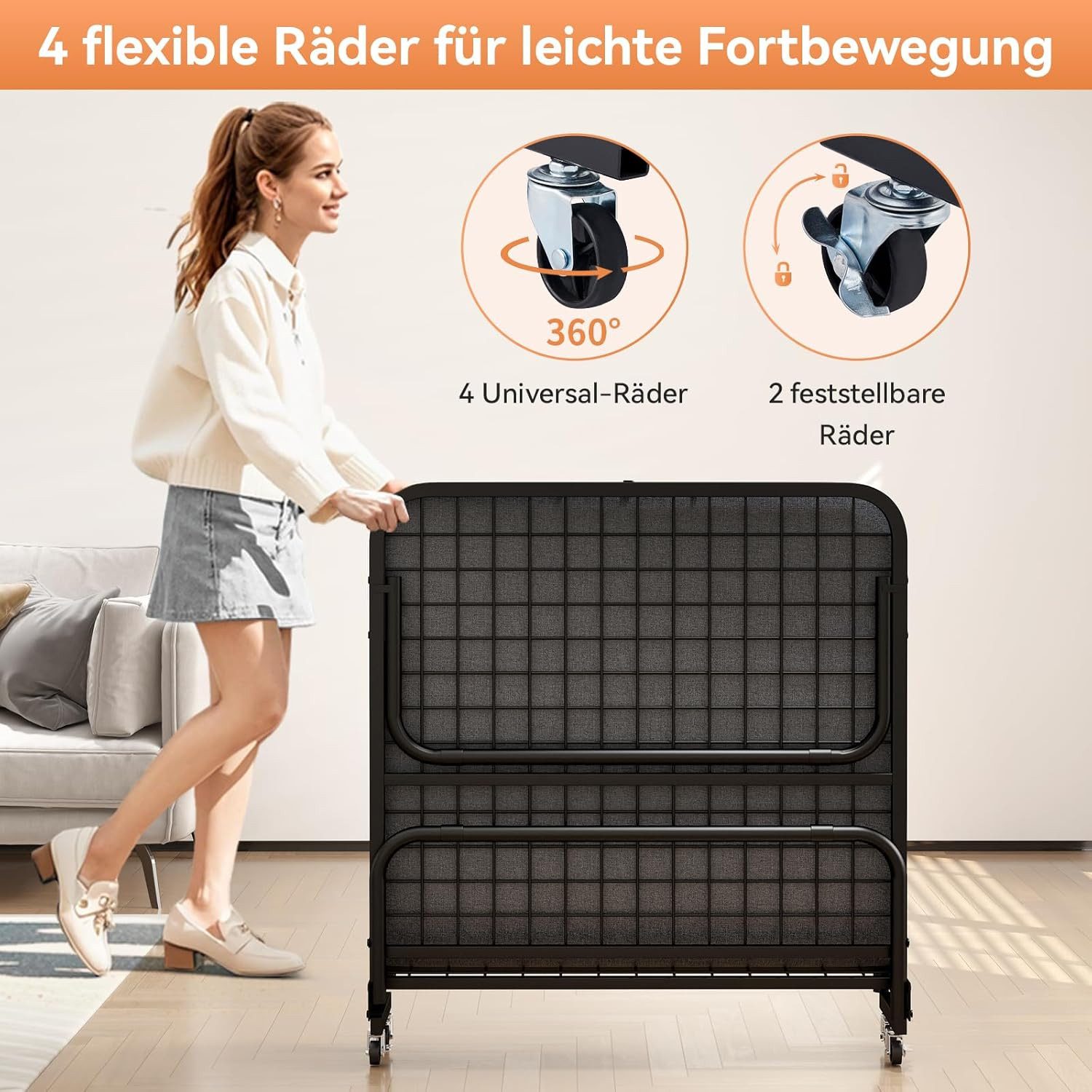 BlingBin Klappbett Klappbares Gästebett für Erwachsene mit 10cm Memory Foam günstig online kaufen