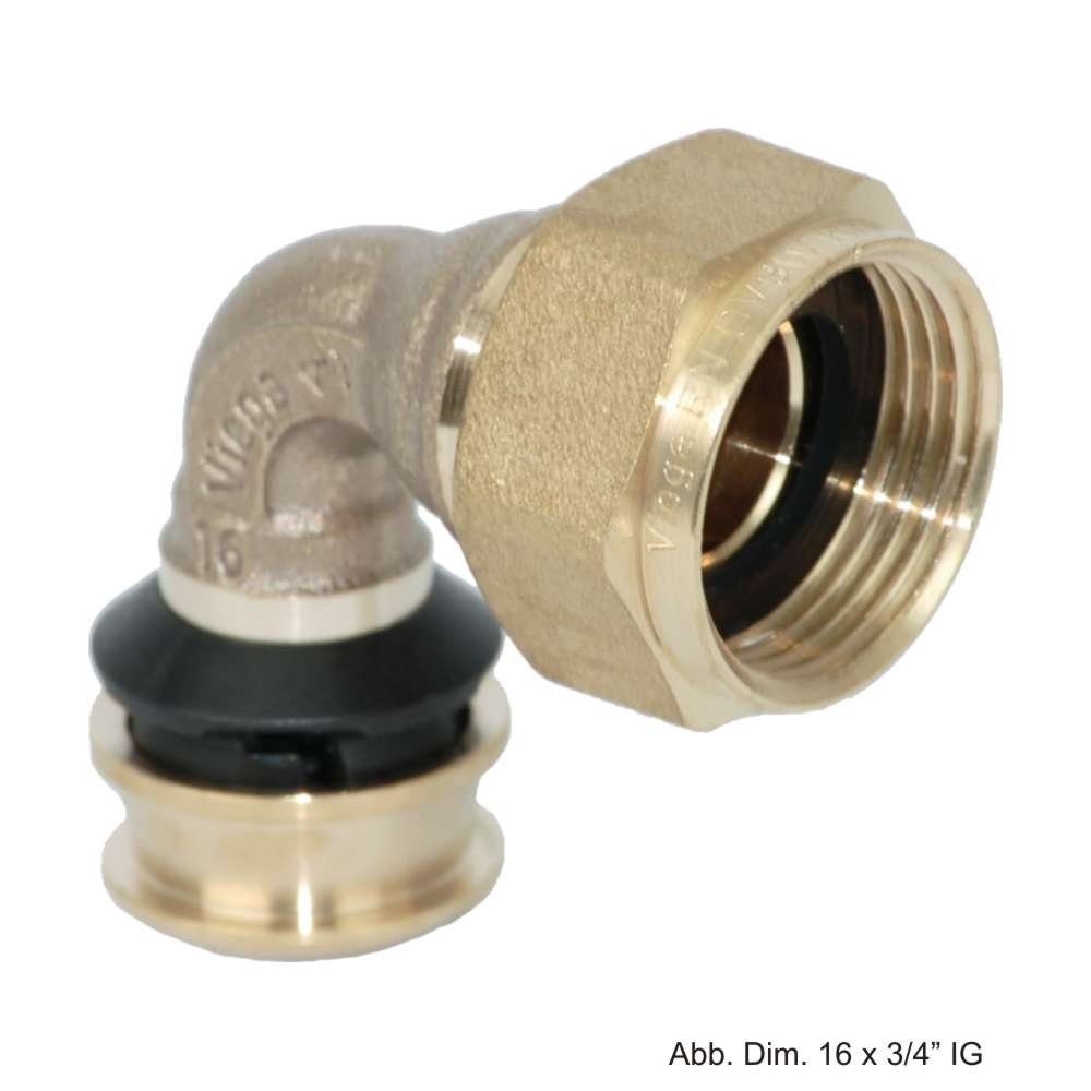 Viega Wasserrohr Viega Raxofix Winkelverschraubung, flachdichtend, 16mm x 1/2" G, Model