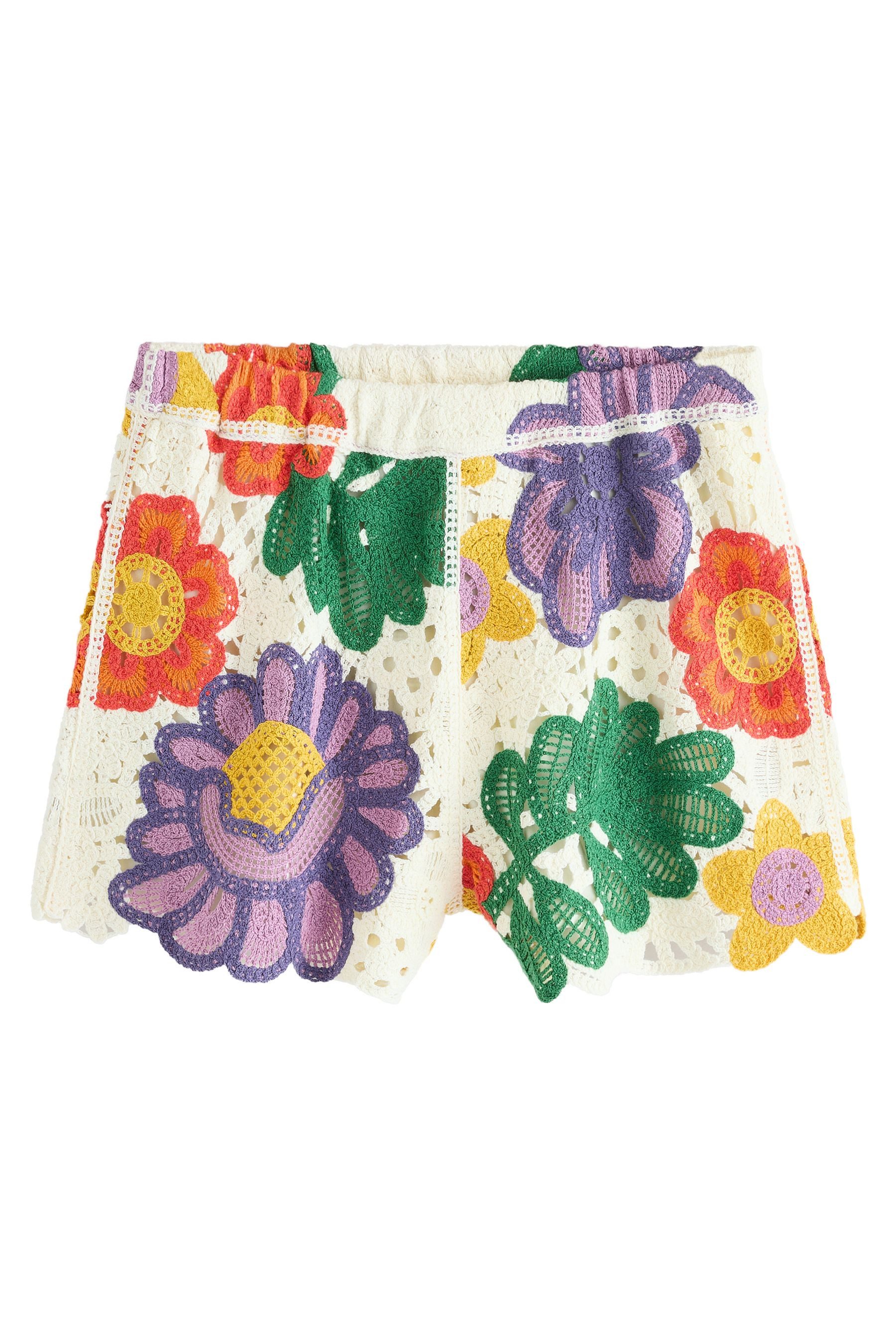 Shorts Gehäkelte Co-Ord Shorts mit hohem Baumwollgehalt