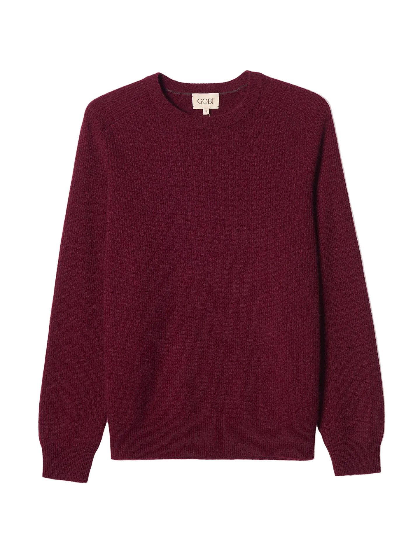 Rundhalspullover Herren Kaschmir-Pullover mit Rippenstrick