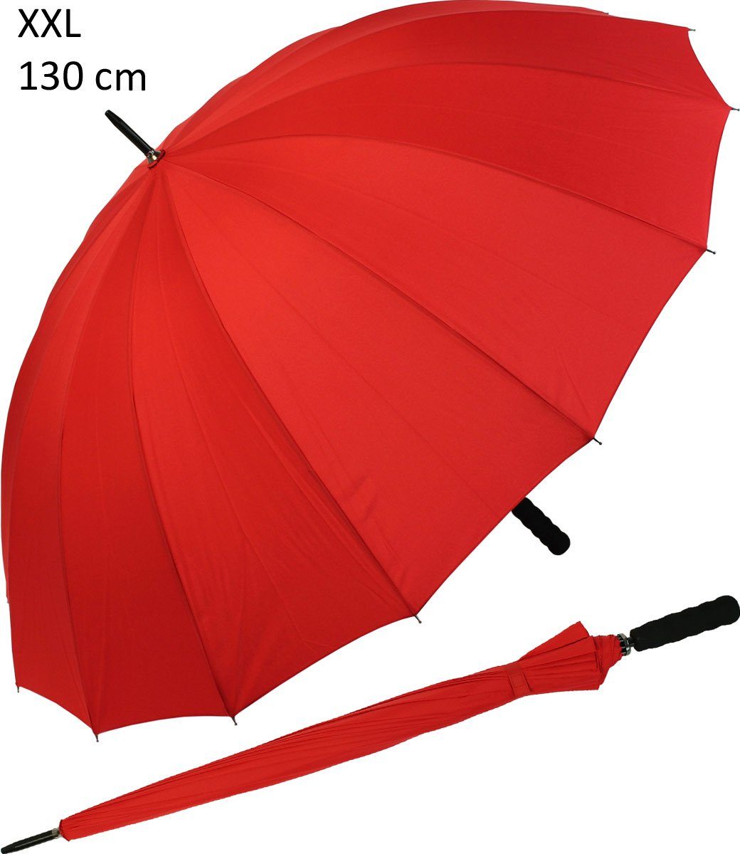 iX-brella Stockregenschirm XXL 130 cm Durchmesser Golf-Partnerschirm, 16-teiliges Dach, mit leichtem Fiberglasgestell