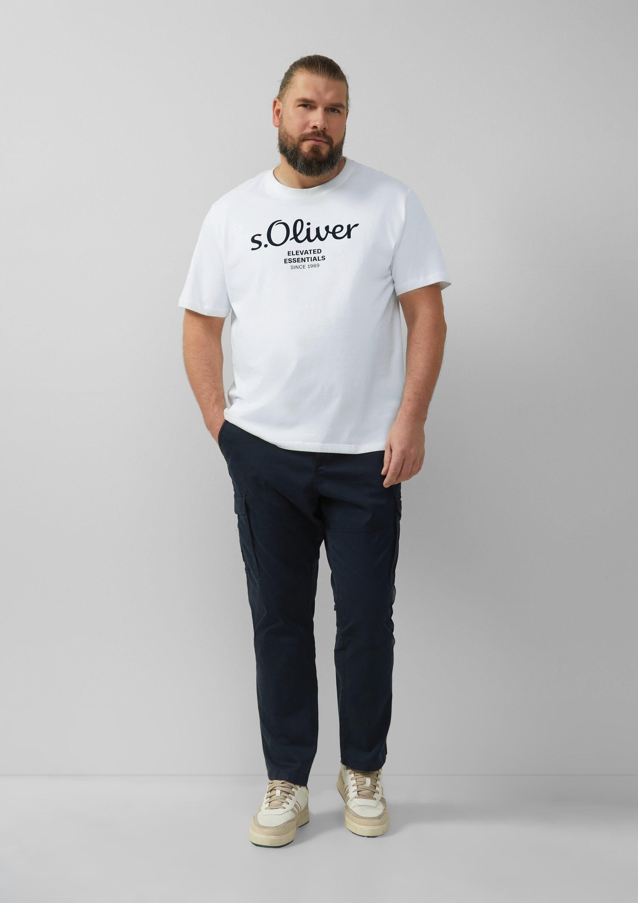s.Oliver Kurzarmshirt T-Shirt Baumwoll-T-Shirt mit Logo-Print