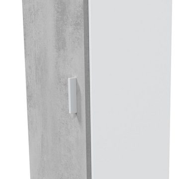freiraum Mehrzweckschrank Tidy in Weiß / Beton Grau - 41x182x37 (BxHxT)