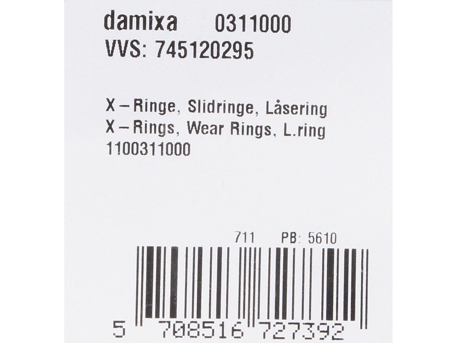 Damixa Badarmatur Gleitring-X-Ring Dichtung Service Set zu Arc-Armatur 29000/29818