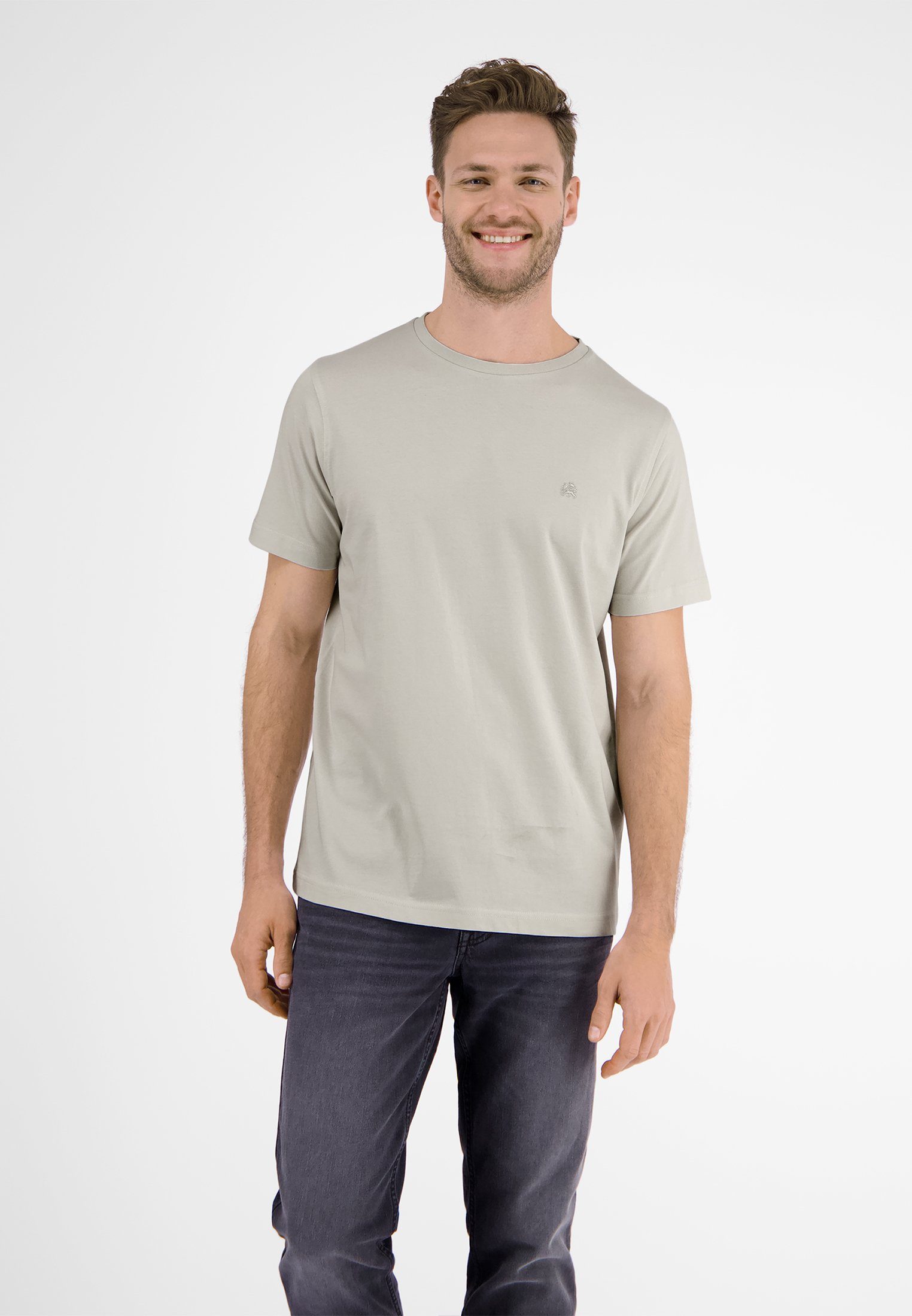 LERROS T-Shirt LERROS Basic T-Shirt in vielen Farben FOG WHITE