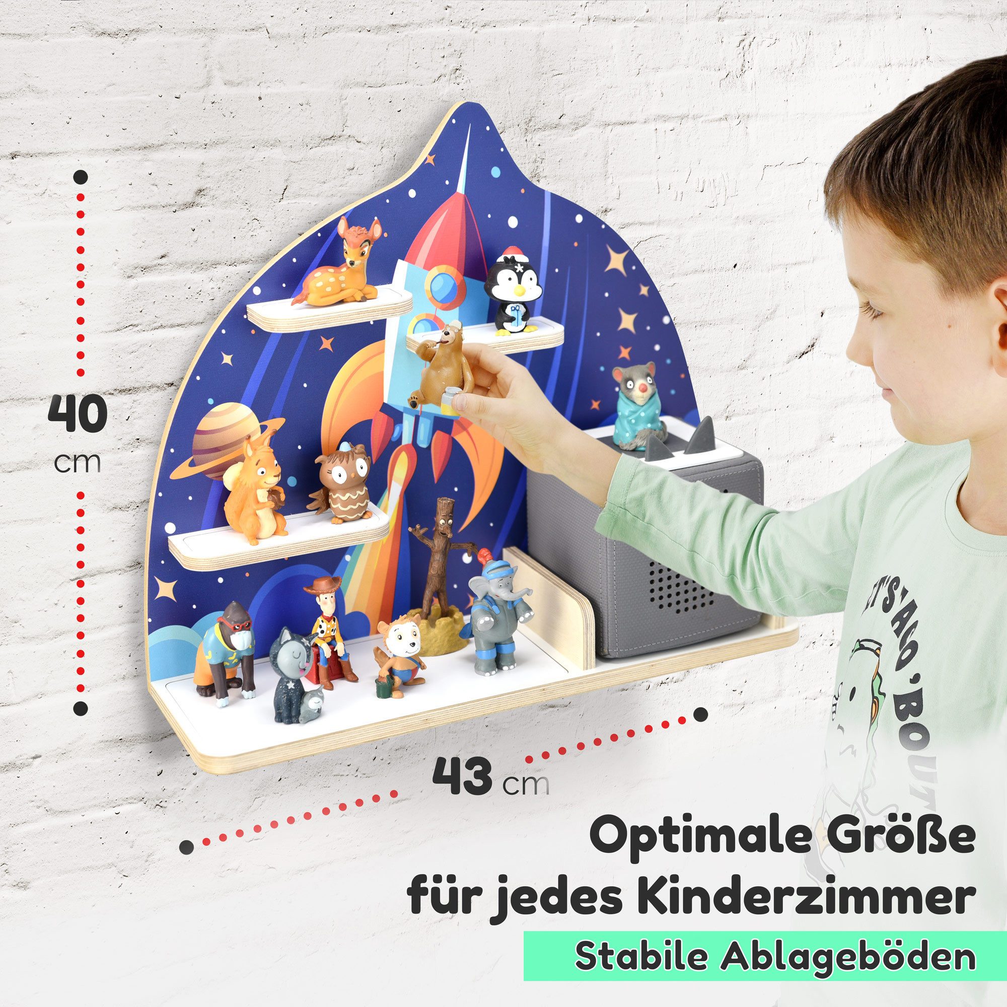 stadtecken Kinderregal Rakete mittel, Regal für die Toniebox und ca. 35 Ton günstig online kaufen