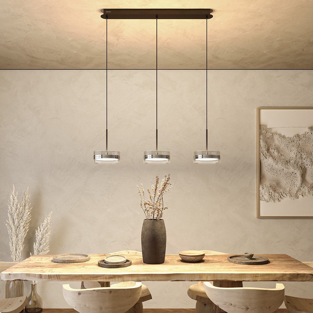 Neona LED Deckenleuchte SOLANA, Dimmbar per Wandschlater in 3 Stufen, LED fest integriert, Warmweiß