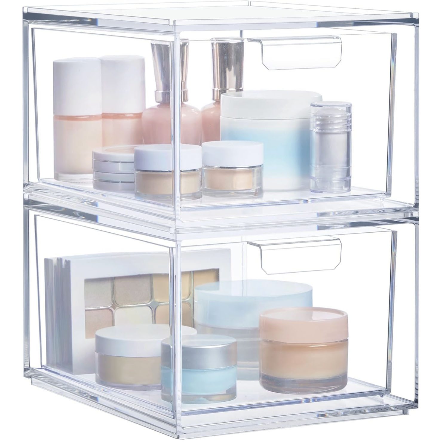 Badorganizer Stapelbarer Make-up-Organizer 2/4/6er-Set Acryl-Organizer transparent
