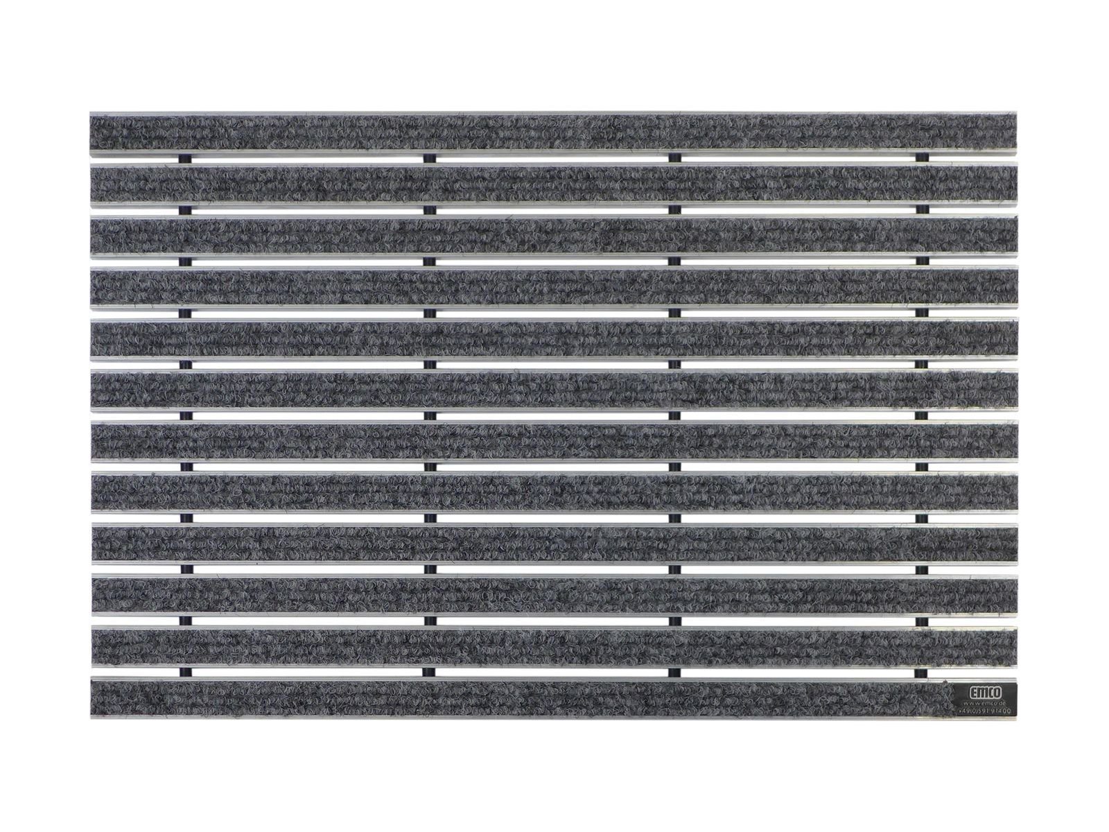 Emco Fußmatte Eingangsmatte DIPLOMAT, Rips Hellgrau, rechteckig, Höhe: 12 mm, Größe: 600x400 mm, für Innen- und überdachten Außenbereich