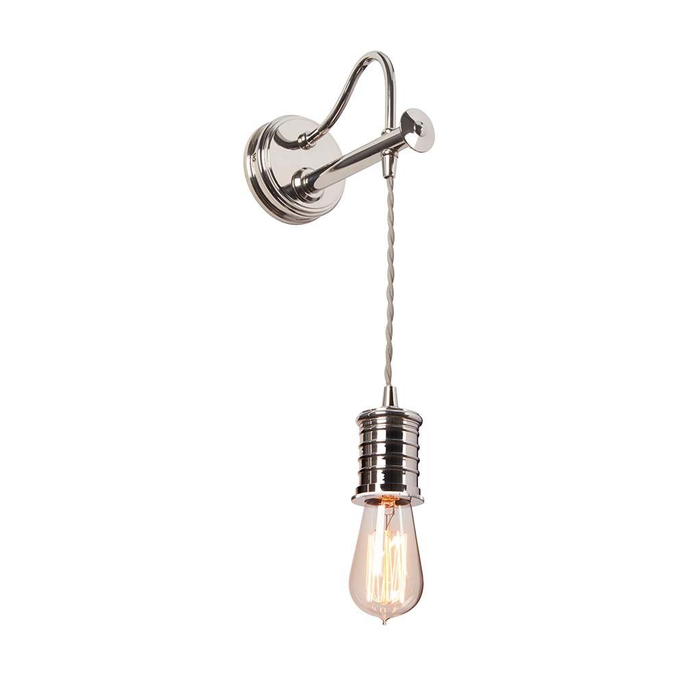 Elstead LIGHTING Wandleuchte, Leuchtmittel nicht inklusive, Wandlampe Leuchte Pendellampe Höhenverstellbar Nickel Messing H 122,4