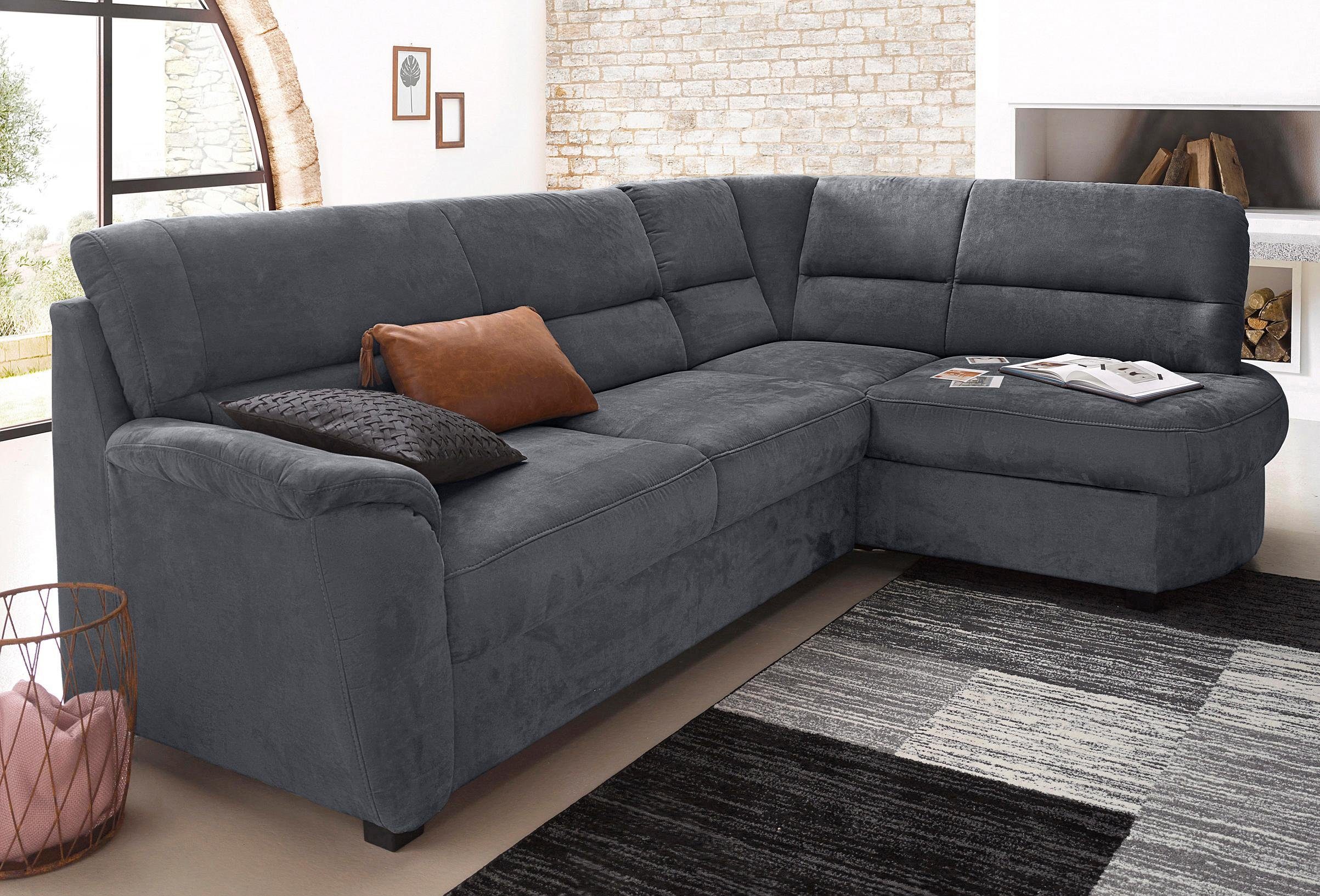 sit&more Ecksofa Pandora L-Form, wahlweise mit Bettfunktion und Bettkasten