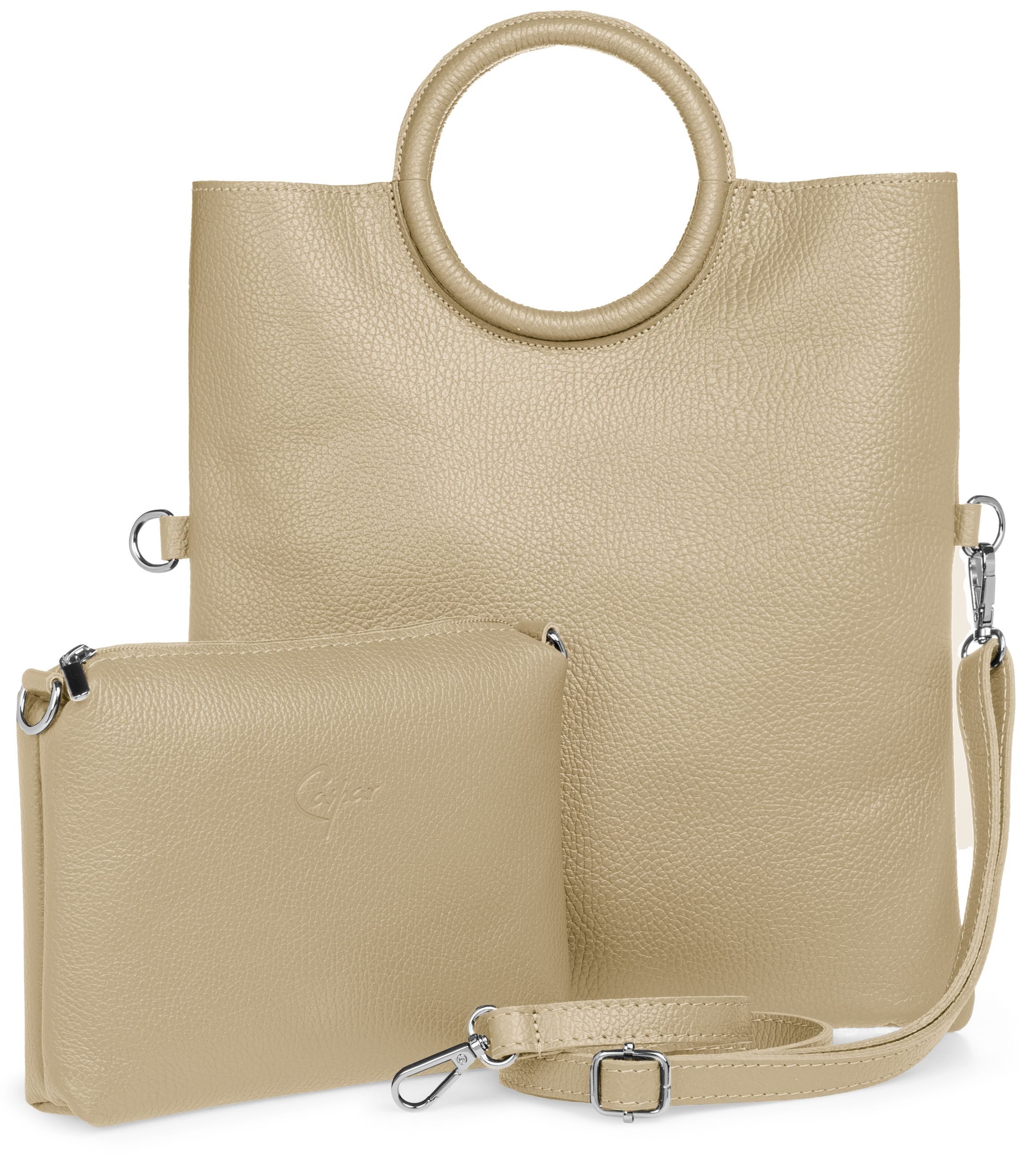 Caspar Umhängetasche 2in1 leder Set Handtasche günstig online kaufen