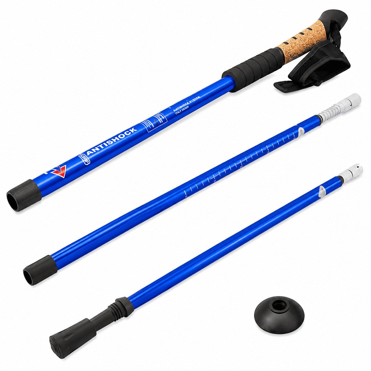 MidGard Nordic-Walking-Stöcke Teleskop Antischock Wanderstöcke aus Aluminiumlegierung mit Korkgriff (2 St), Leicht, mit ergonomischen Korkgriffe inkl. Transport – Bild 4 von 5
