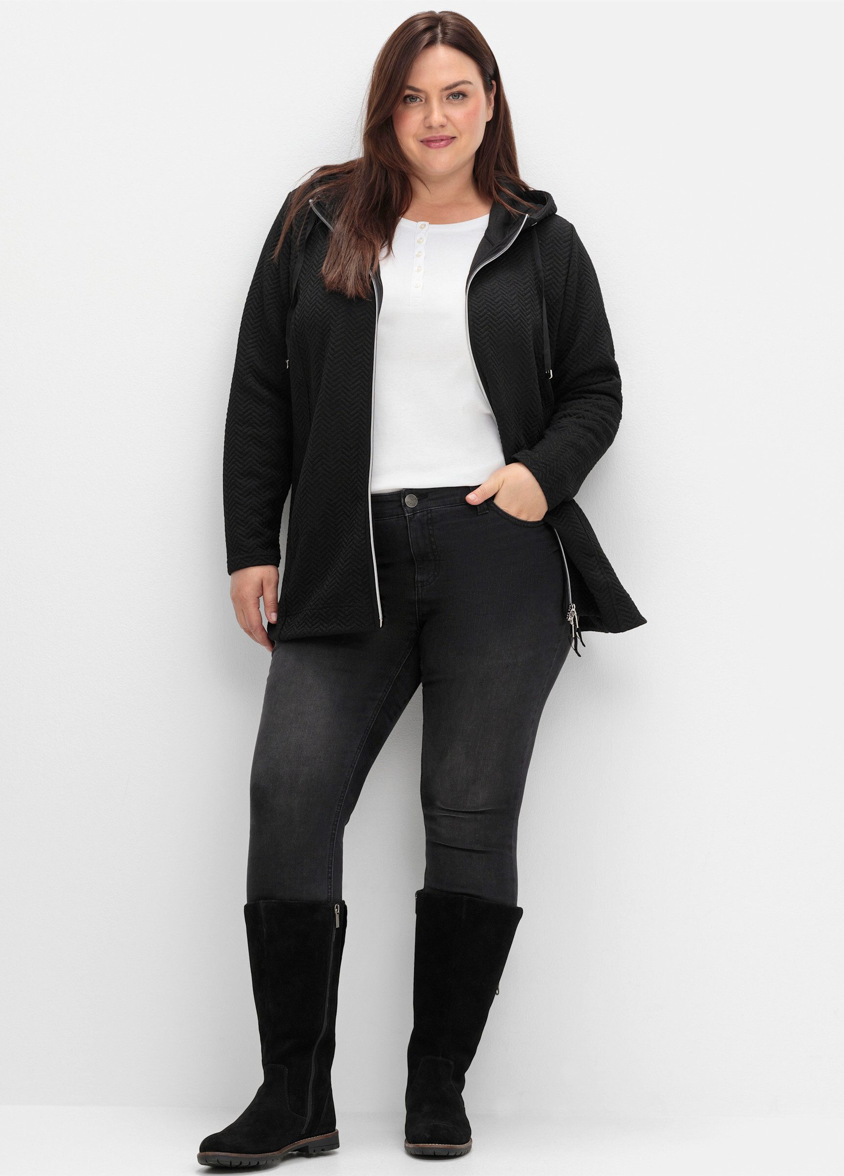 Sheego Shirtjacke Sweatjacke günstig online kaufen