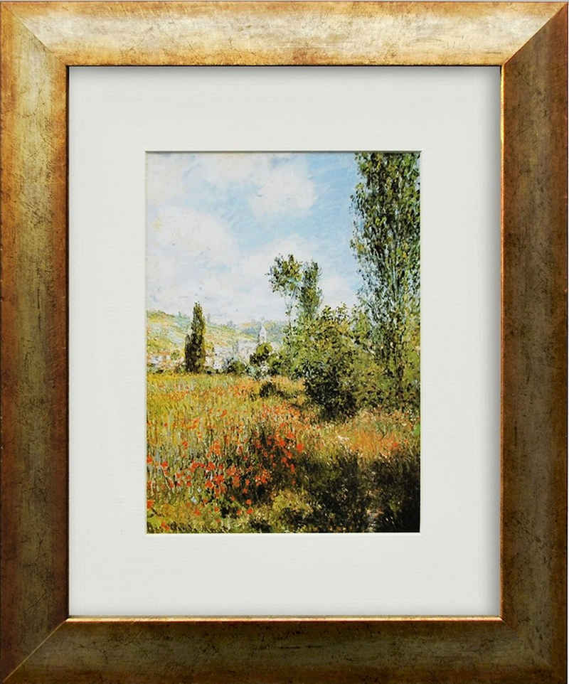 artissimo Bild mit Rahmen Monet Bild mit Rahmen / Poster gerahmt 33x40cm / Wandbild Gemälde, Claude Monet: Ile Saint-Martin II
