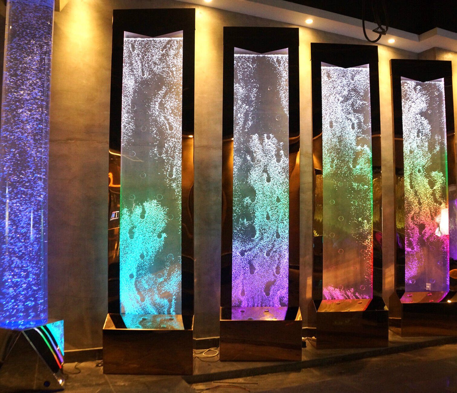 JVmoebel Zimmerbrunnen Regal Schrank Wasserwand Säule Wände LED Wasserwände Sofort, (1 tlg), Made in Europa
