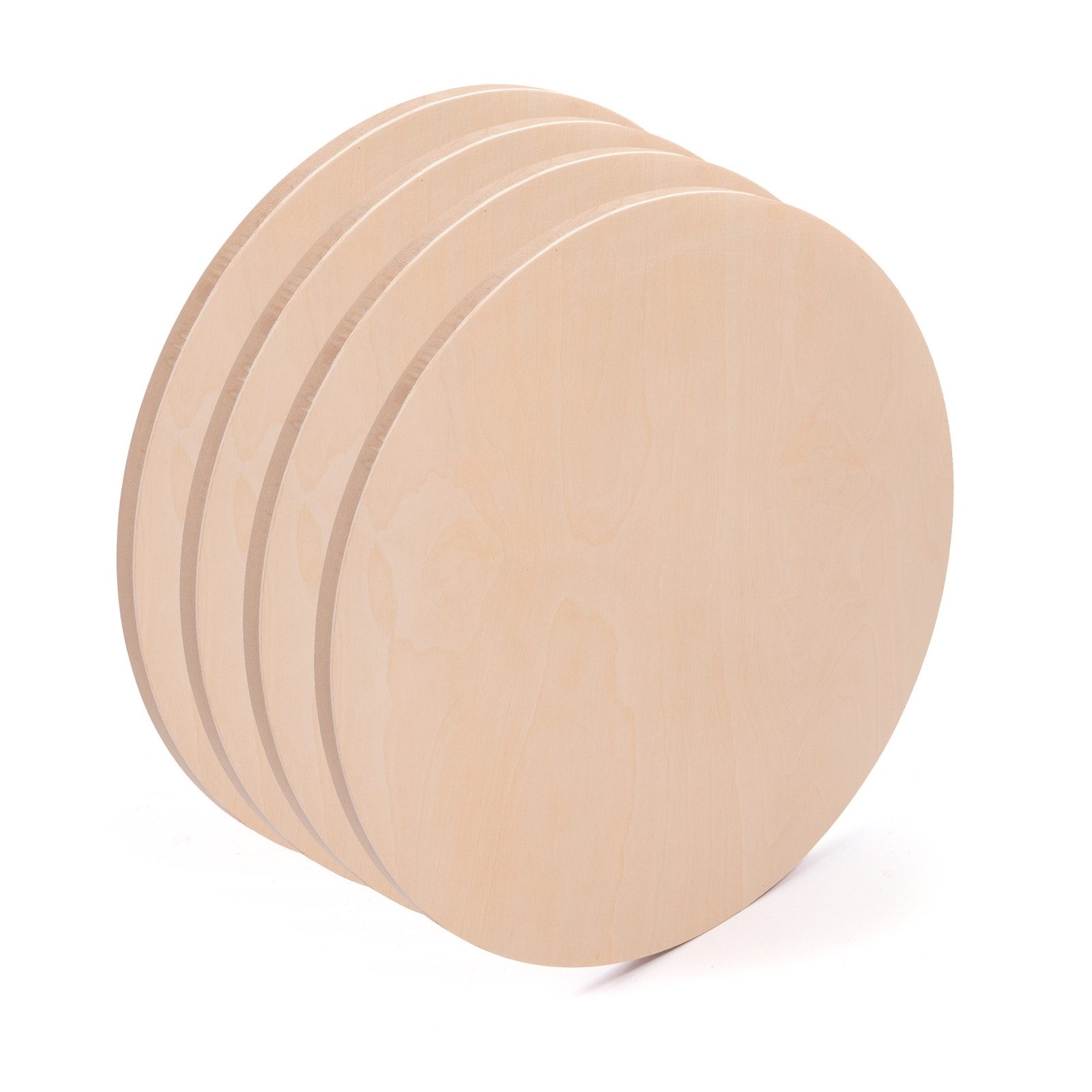 Art Star Keilrahmen 4x RUNDER HOLZ MALGRUND, Ø 50 cm, Birkenholz, Holz-Leinwand, Malfertig. Einfach auspacken und loslegen.