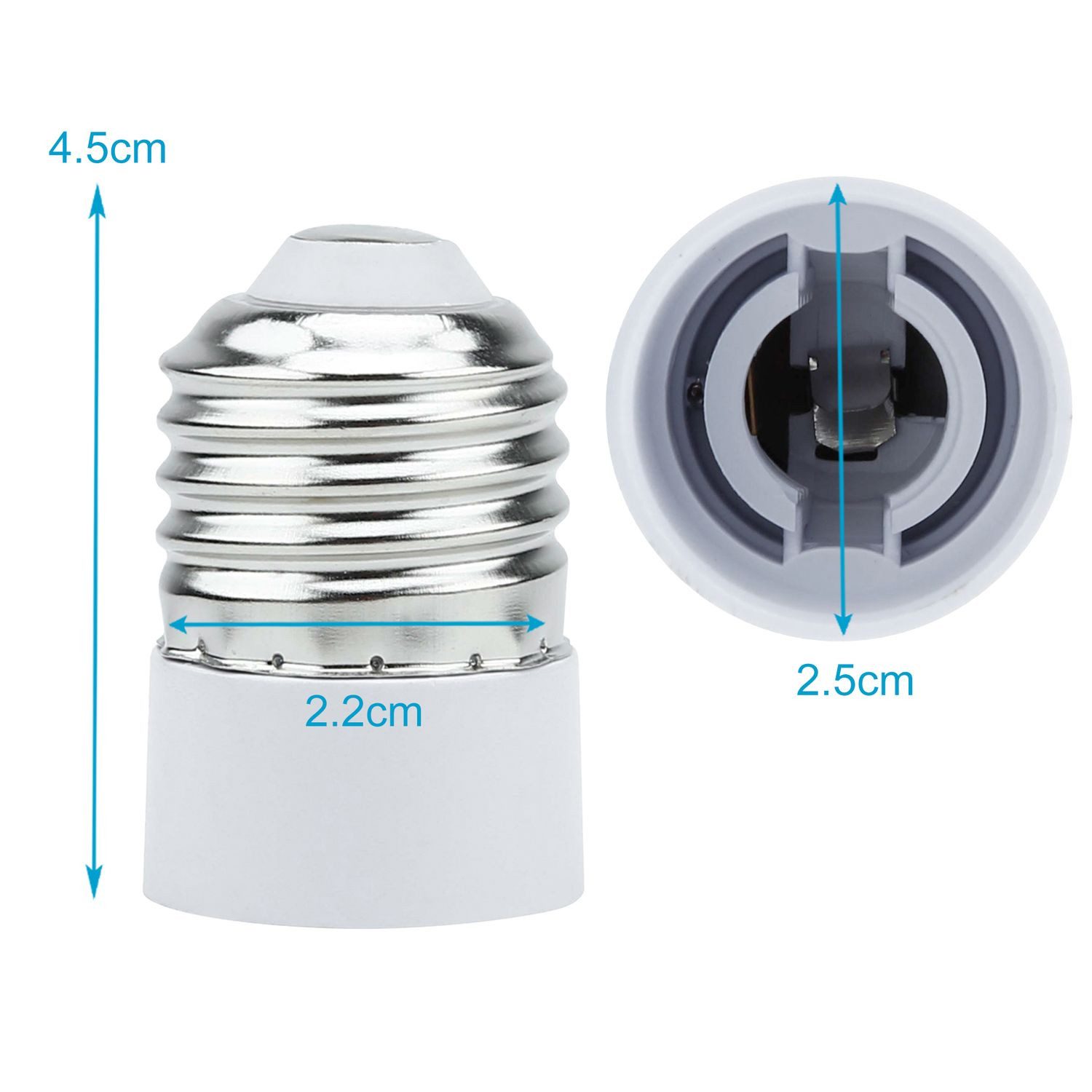 Intirilife Lampenfassung, (4-St), E27 auf E14 Lampensockel Adapter