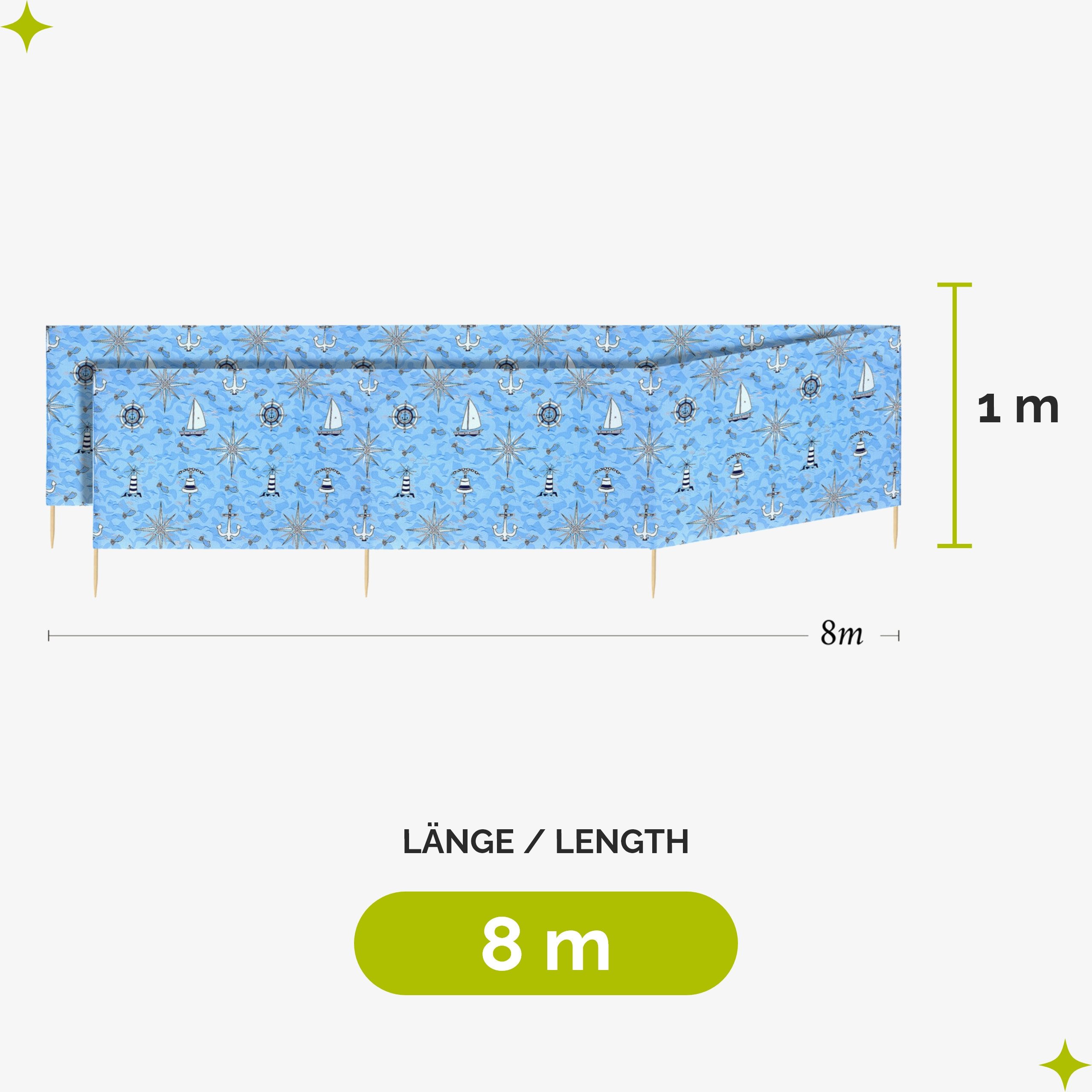 Garronda Windschutz Strand Sichtschutz 8m lang günstig online kaufen
