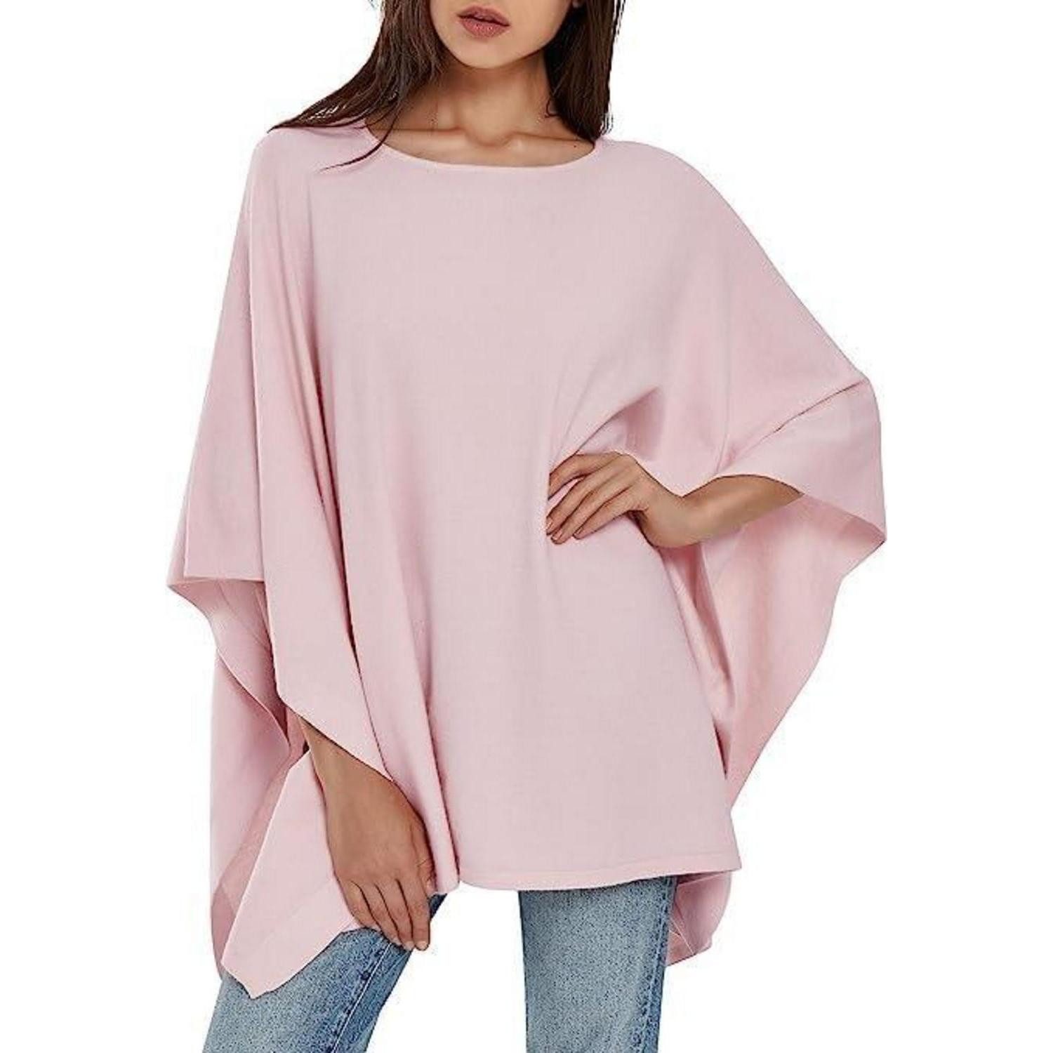 LuxusKollektion Strickschal Pullover-Poncho Damen Einheitsgröße Rosa, (1-St)