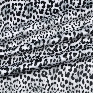 Stofferia Stoff Polsterstoff Samt-Digitaldruck Gepard Schwarz-Weiß, Breite 140 cm, Meterware