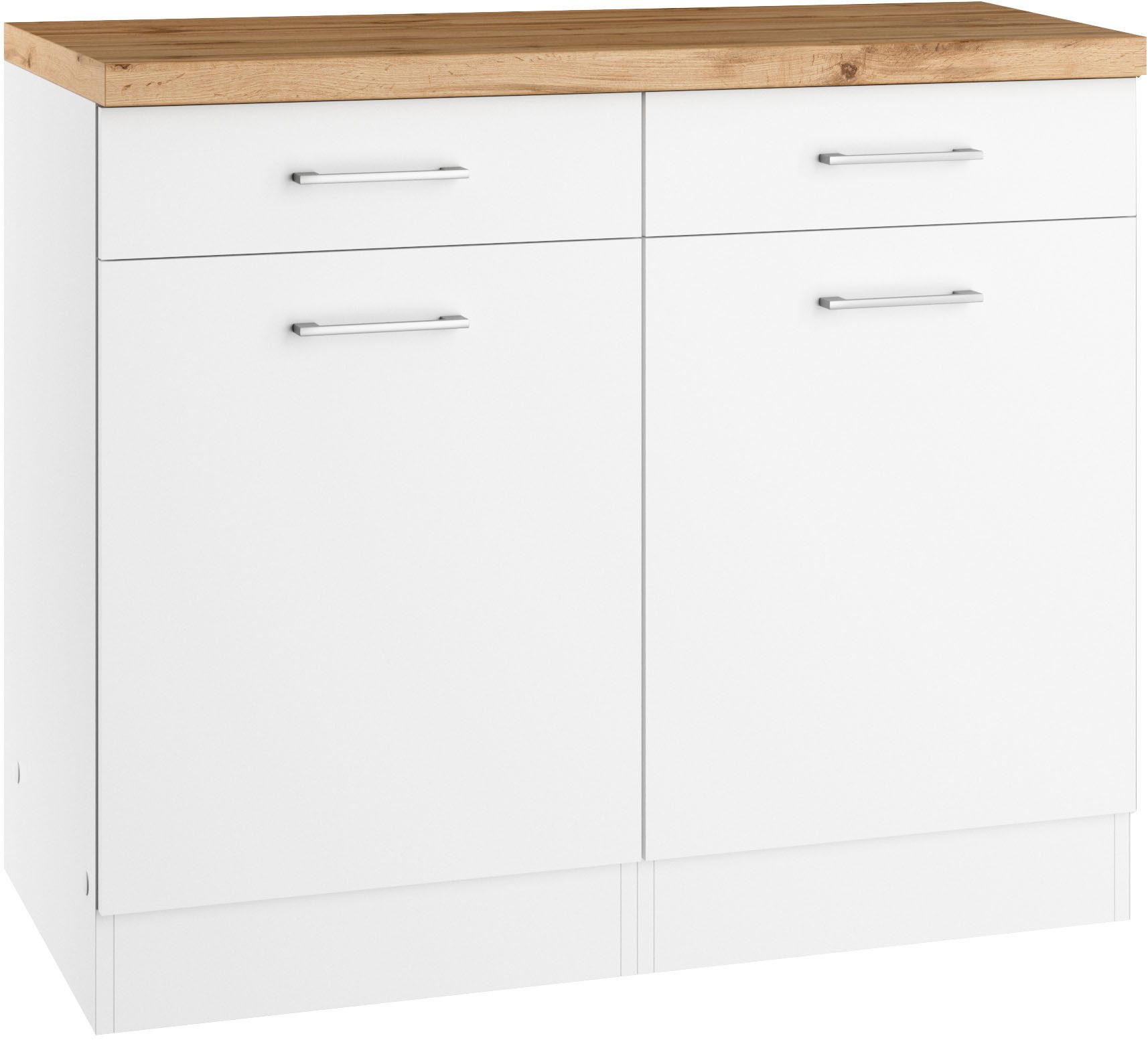 KOCHSTATION Unterschrank KS-Milan Unterschrank 100 cm, matte oder hochglänzende Fronten