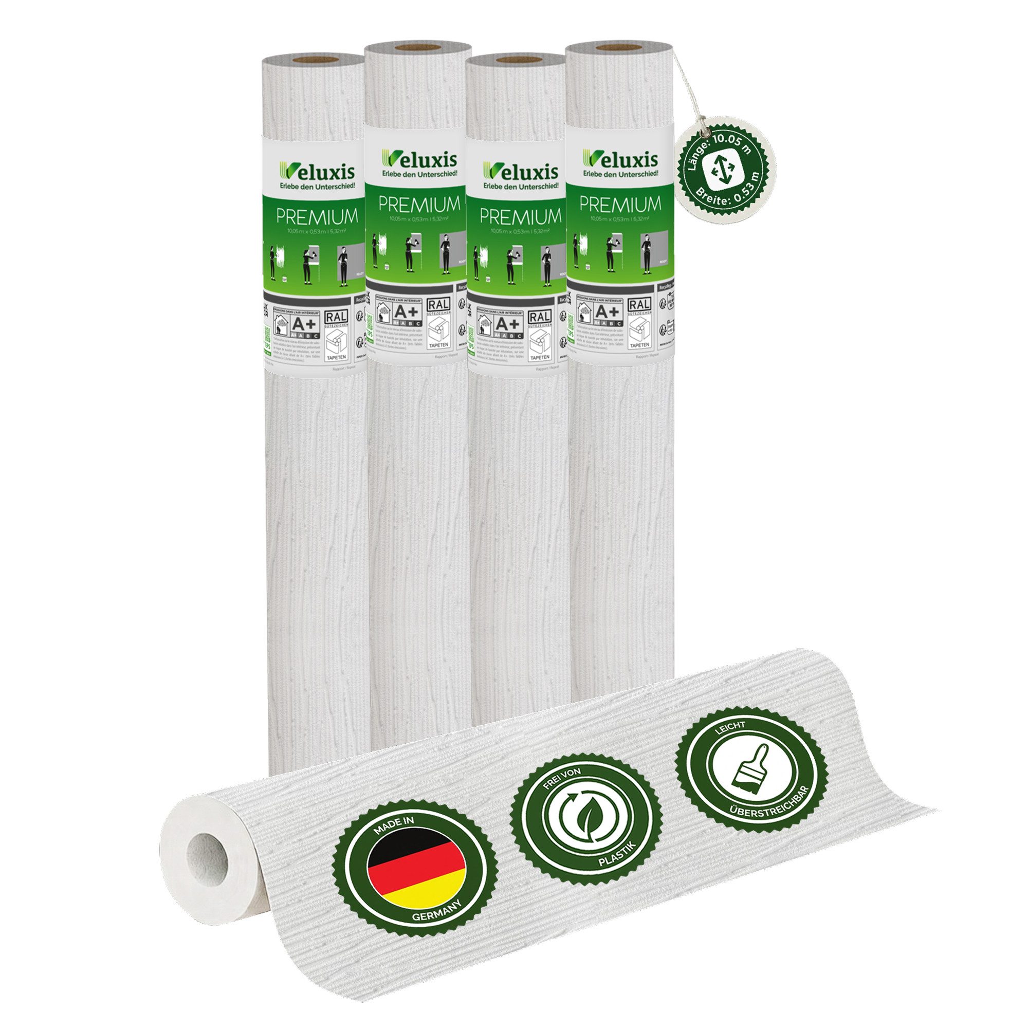 Veluxis Malervlies Premium Vliestapete, rissüberbrückend & extrem blickdicht – Made in Germany