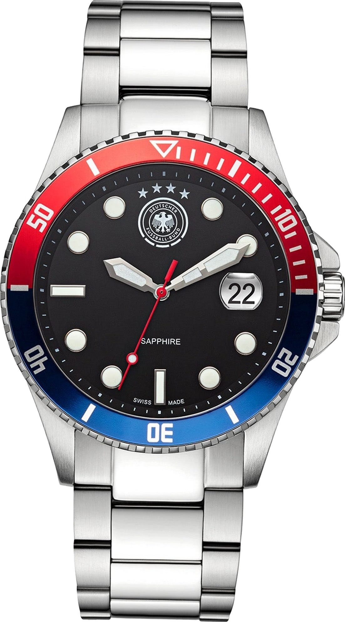Quarzuhr DFB Herrenuhr Edelstahl silber