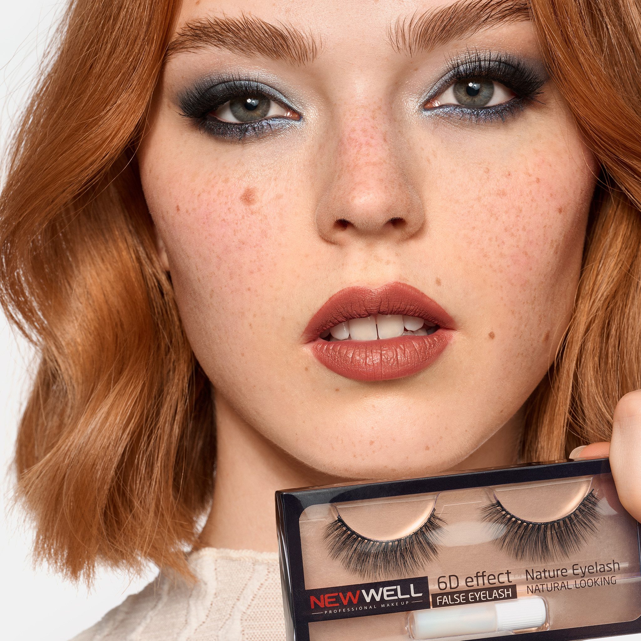 Newwell Bandwimpern 6D Effect Natural False Eyelashes, Set, 2 tlg.