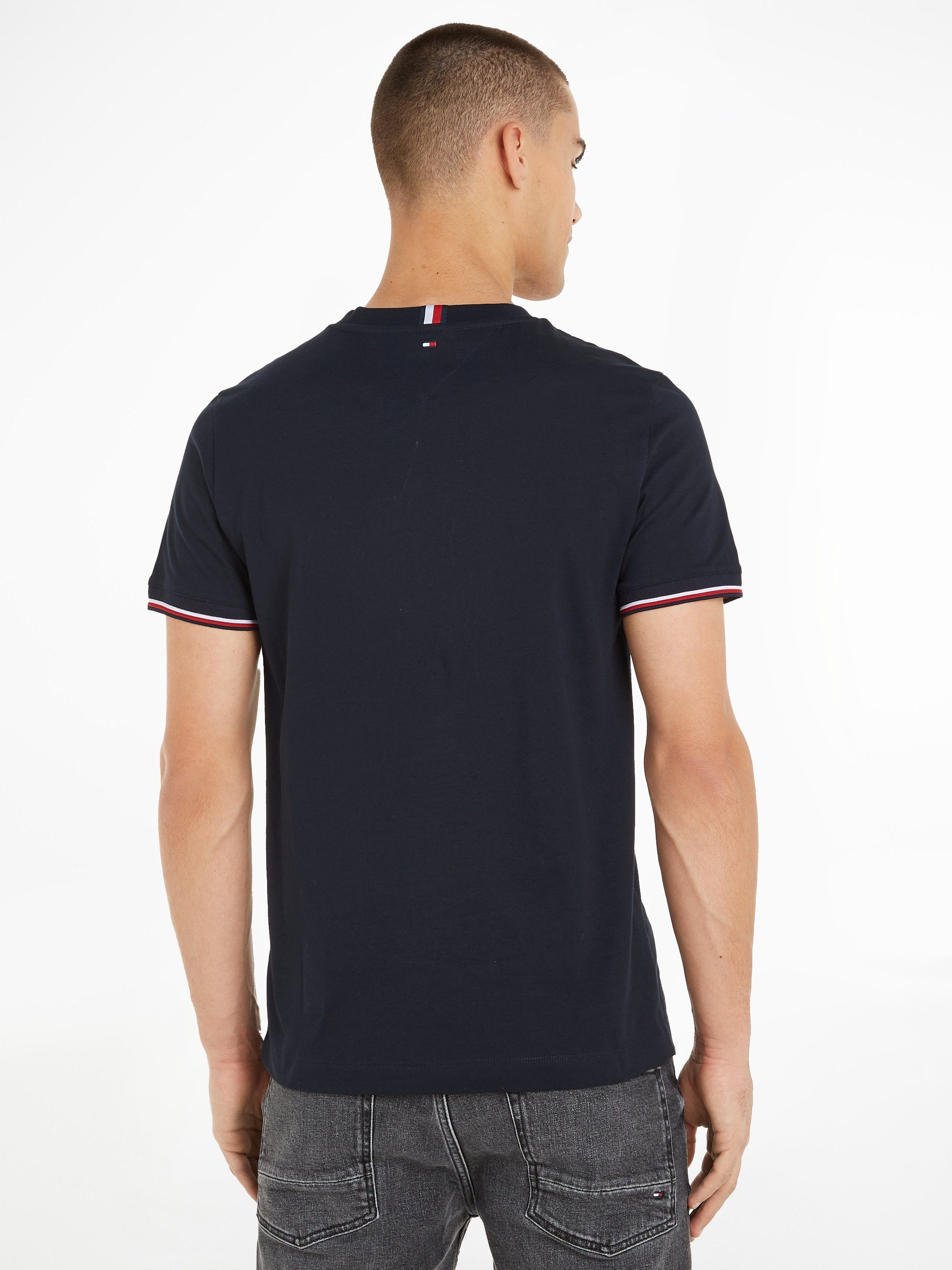 TOMMY LOGO Hilfiger T-Shirt Sky TEE TIPPED Desert Tommy