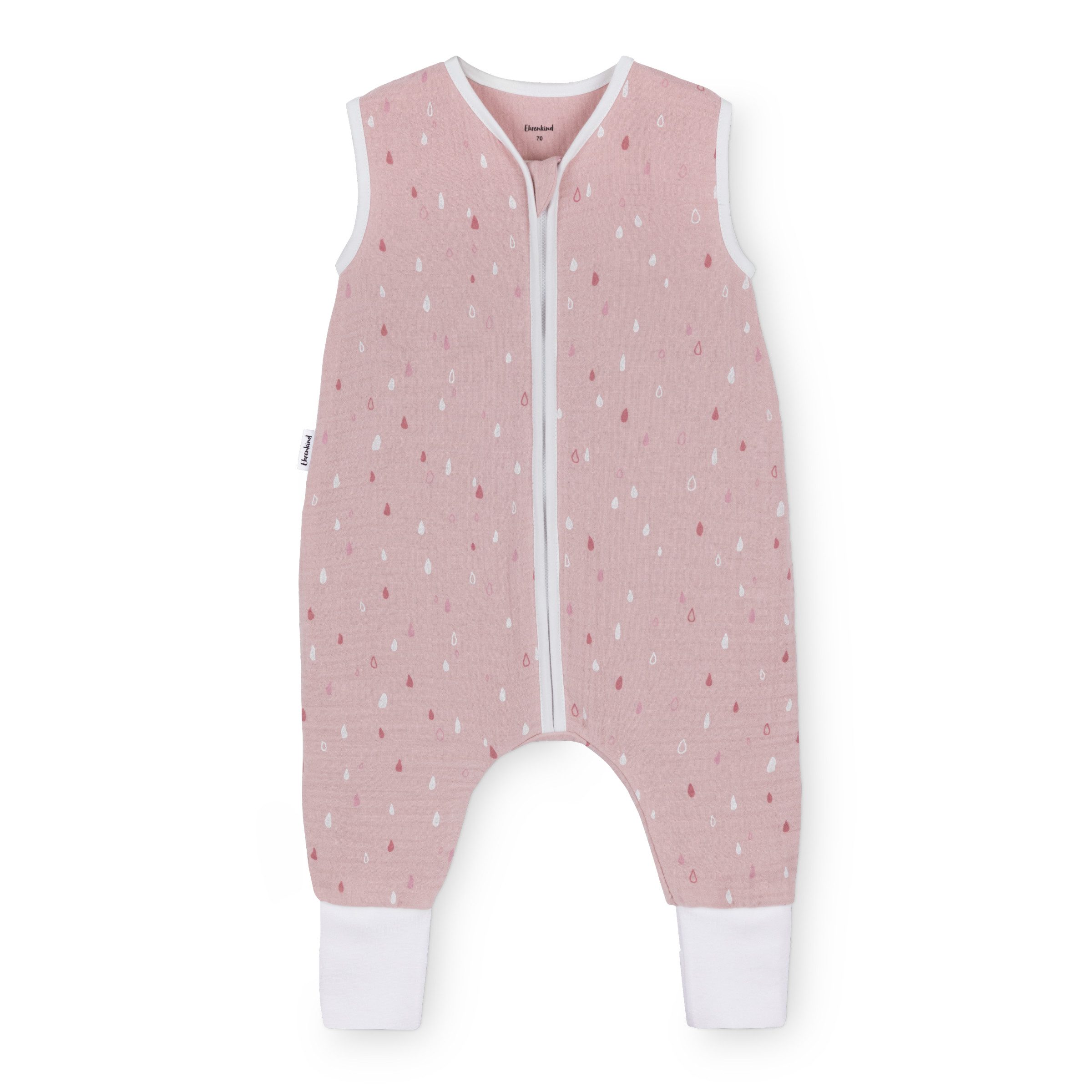 Babyschlafsack Sommer 0.5 TOG aus Musselin, Premium Schlafsack mit Füßen