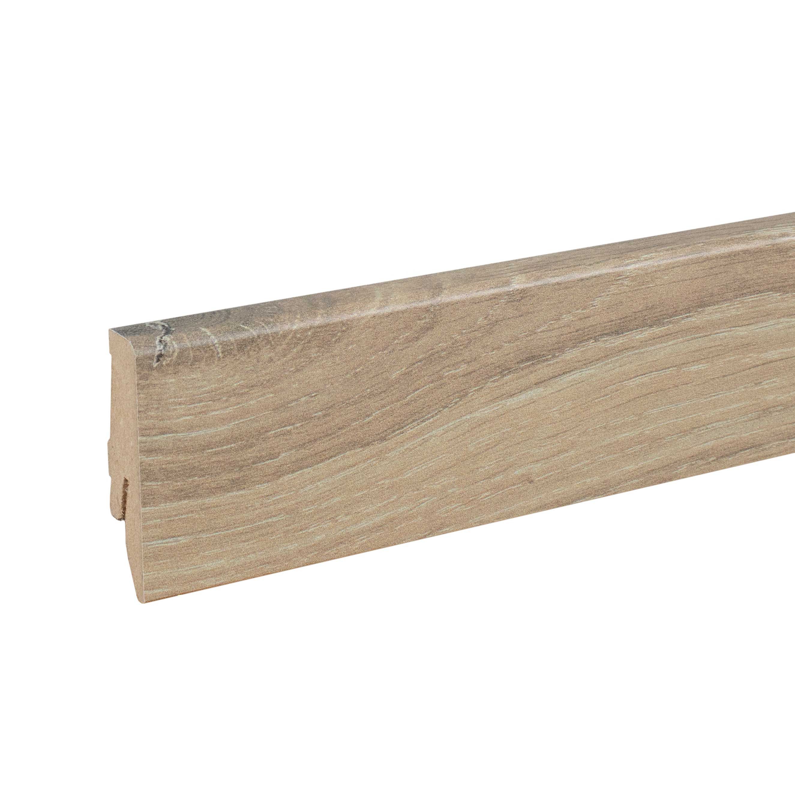 PROVISTON Sockelleiste 18 x 58 x 2400 mm Fußleiste MDF-Kern foliert Eiche by PROVISTON, L: 240 cm, Spar-Set, 5-St.