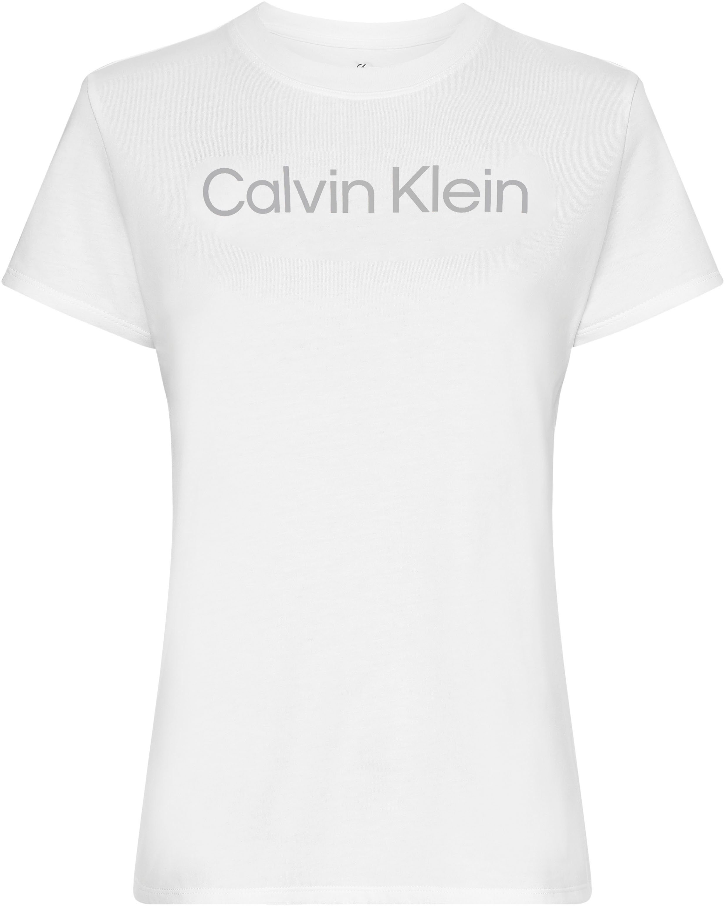 Klein Sport mit - Brust der auf Rundhalsshirt CK-Schriftzug PW T-Shirt markantem SS Calvin