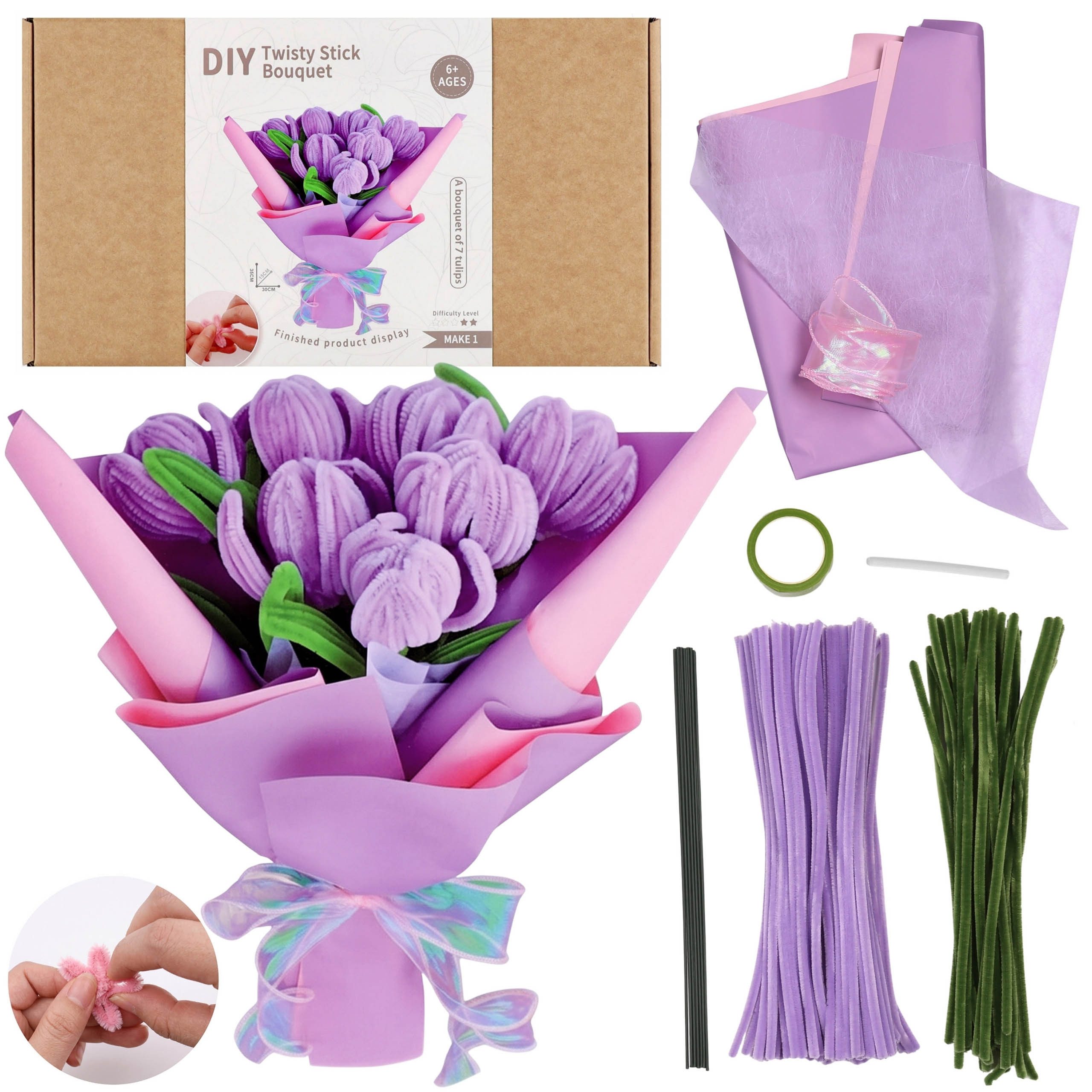 Sarcia.eu Kreativset Draht zum Basteln von Blumen, Set zum Binden von Blumensträußen 6+