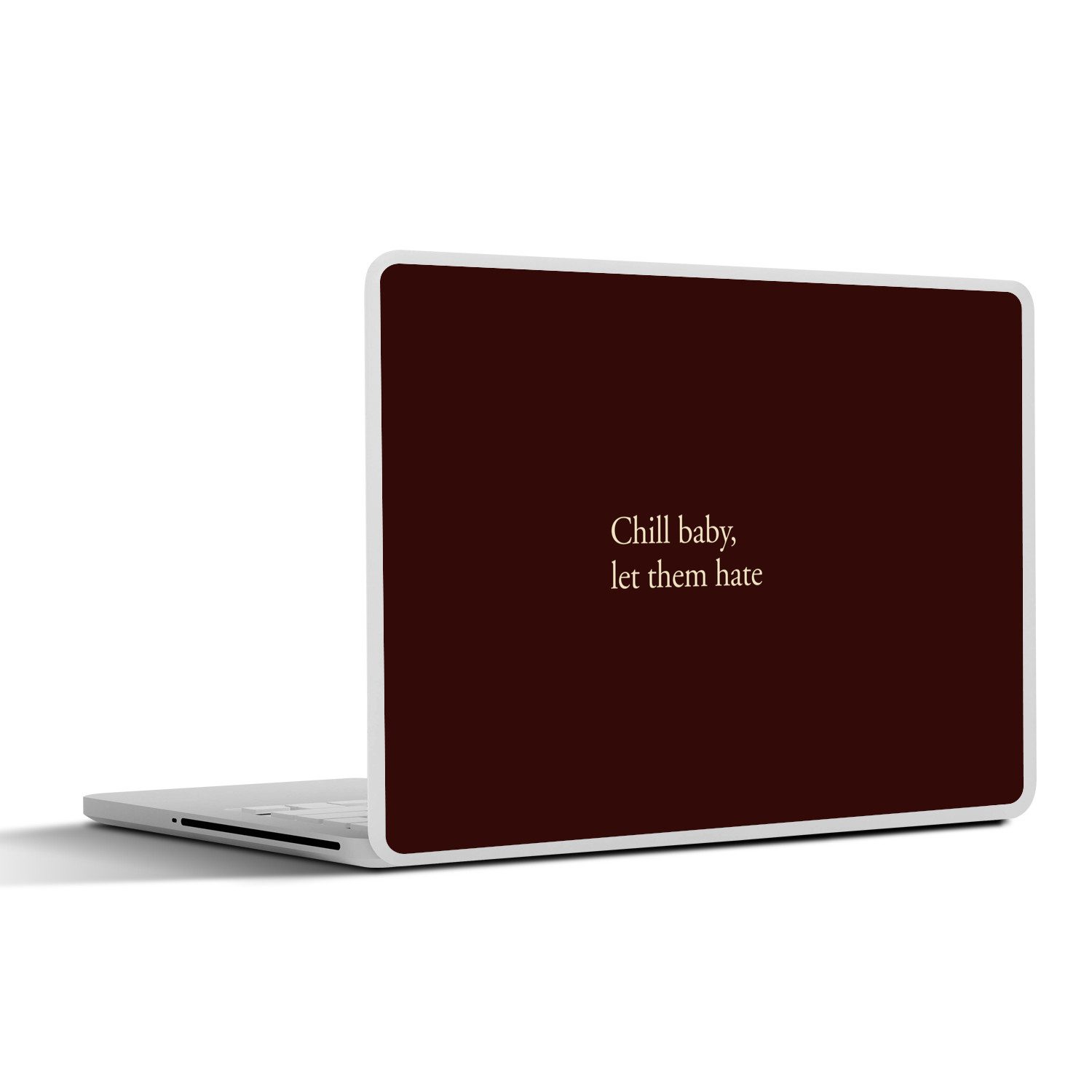 MuchoWow Laptop-Aufkleber Text - Rot - Minimalistisch, (1tlg), Laptop Folien Cover, Aufkleber, Sticker, Schutz vor Kratzern, 30x21 cm
