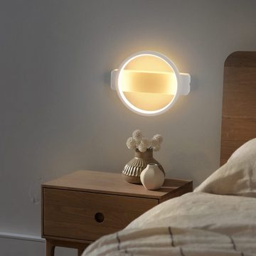 Nettlife LED Wandleuchte Innen Wandlampe Weiß Modern 7W 3000K Wandbeleuchtung, LED fest integriert, Warmweiß, Wohnzimmer Schlafzimmer Küche Treppenhaus Flur