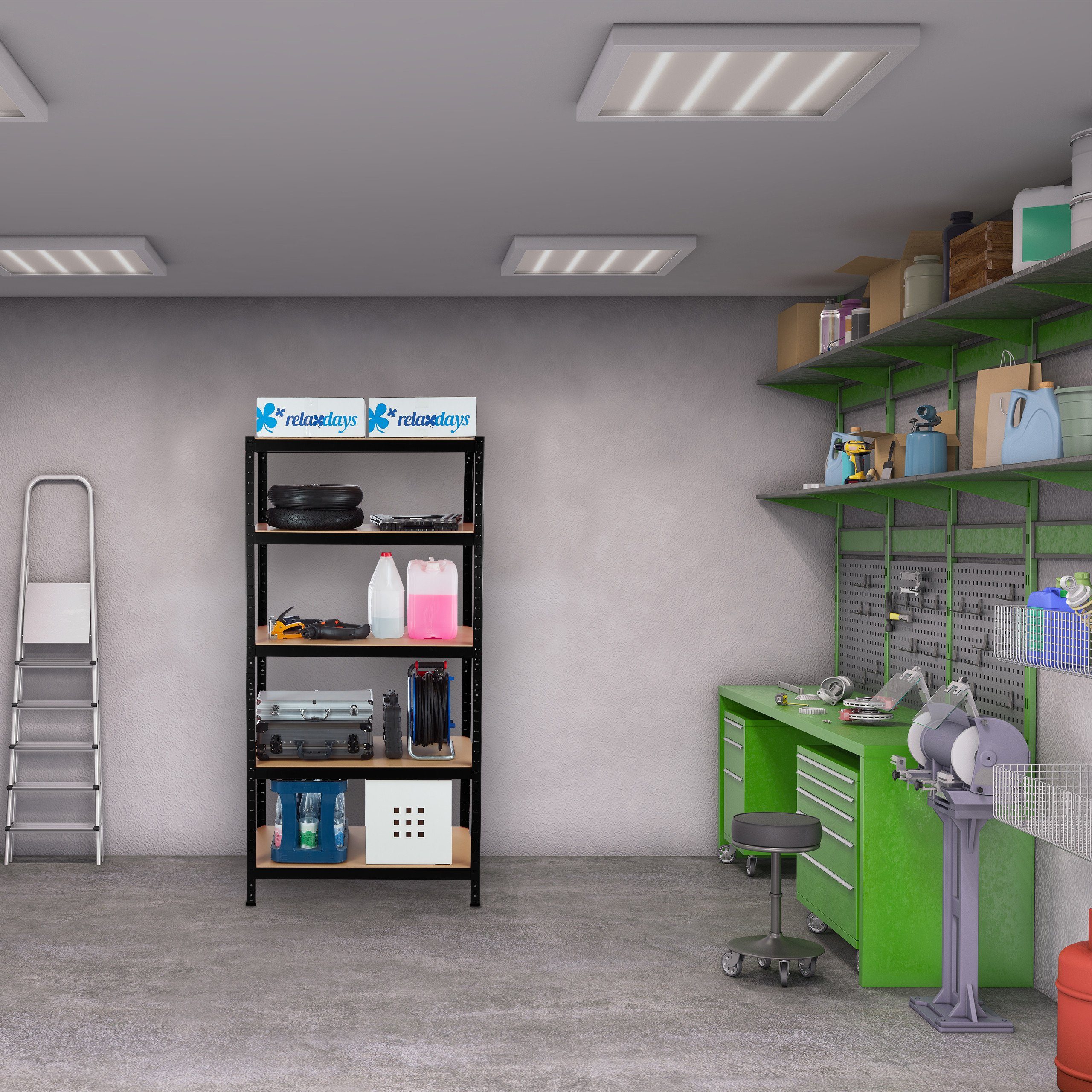 relaxdays Schwerlastregal 1325 kg schwarz