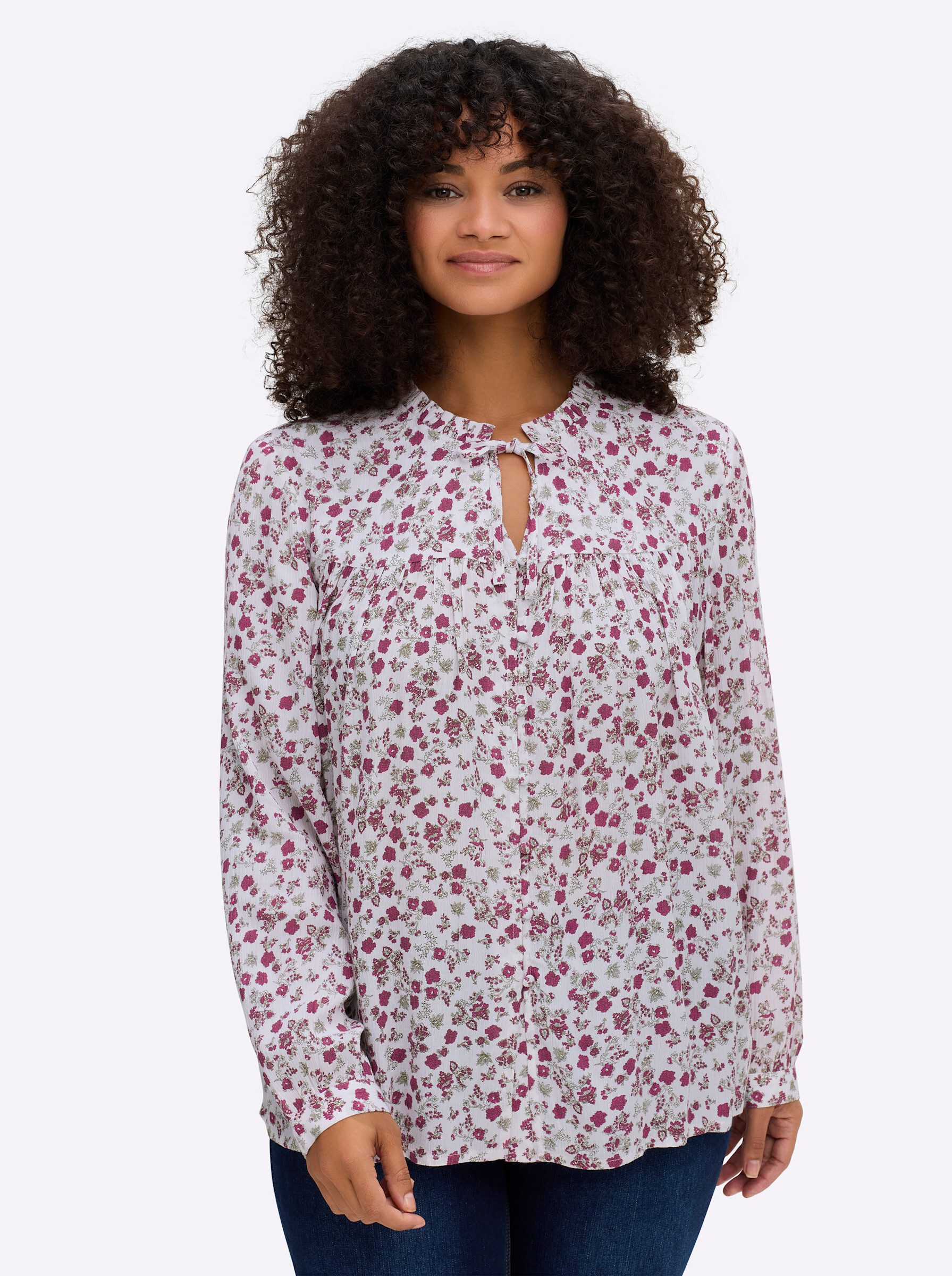Sheego Klassische Bluse Crêpebluse günstig online kaufen