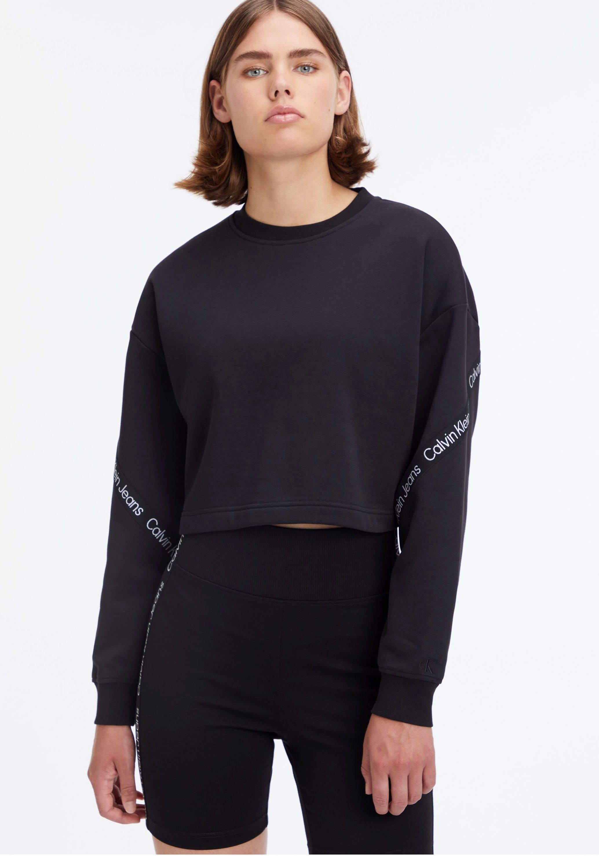 Calvin Klein Jeans Sweatshirt mit Logo-Tape Applikationen | Kapuzenshirts