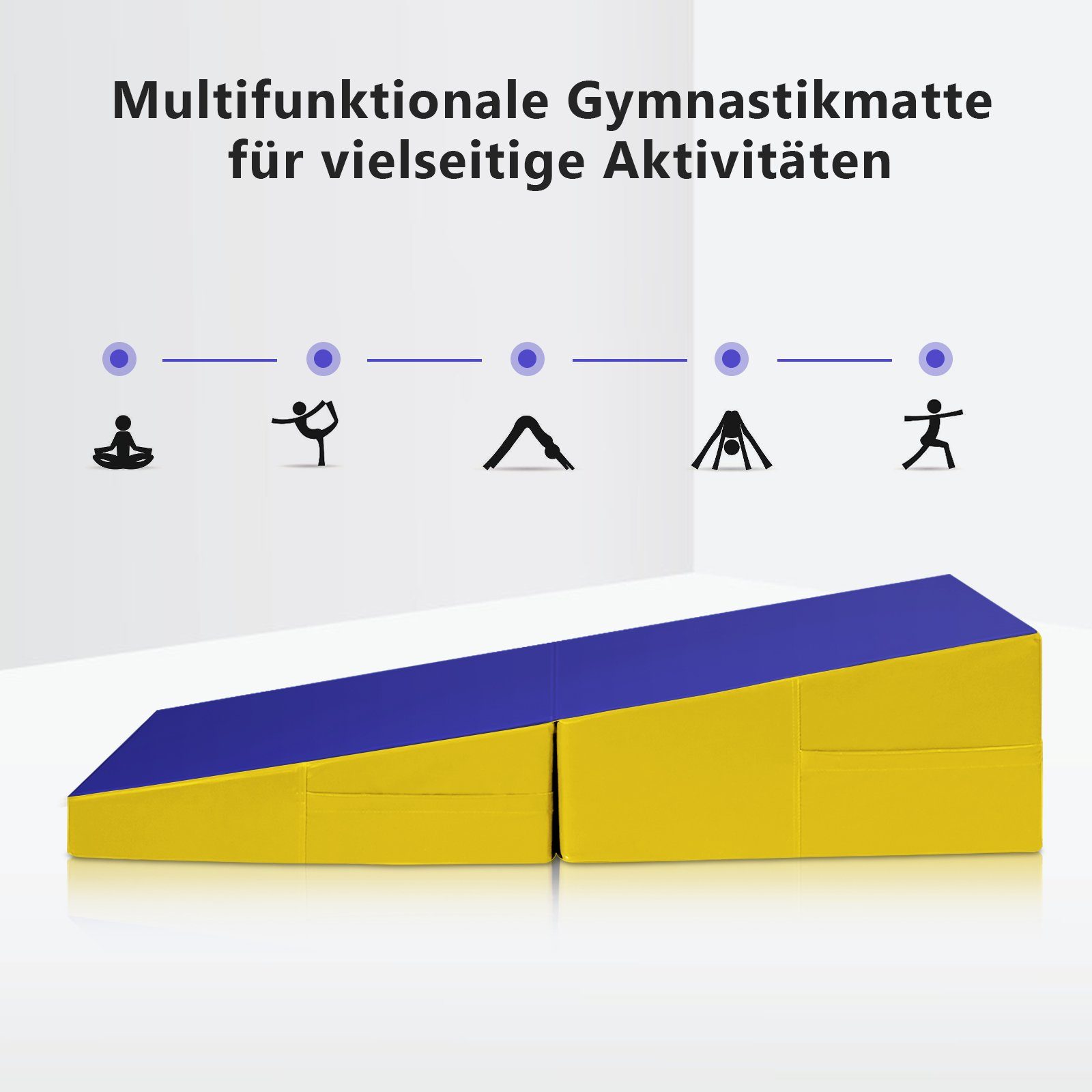 COSTWAY Yogamatte Gymnastikmatte, 150 75 x 36 cm x