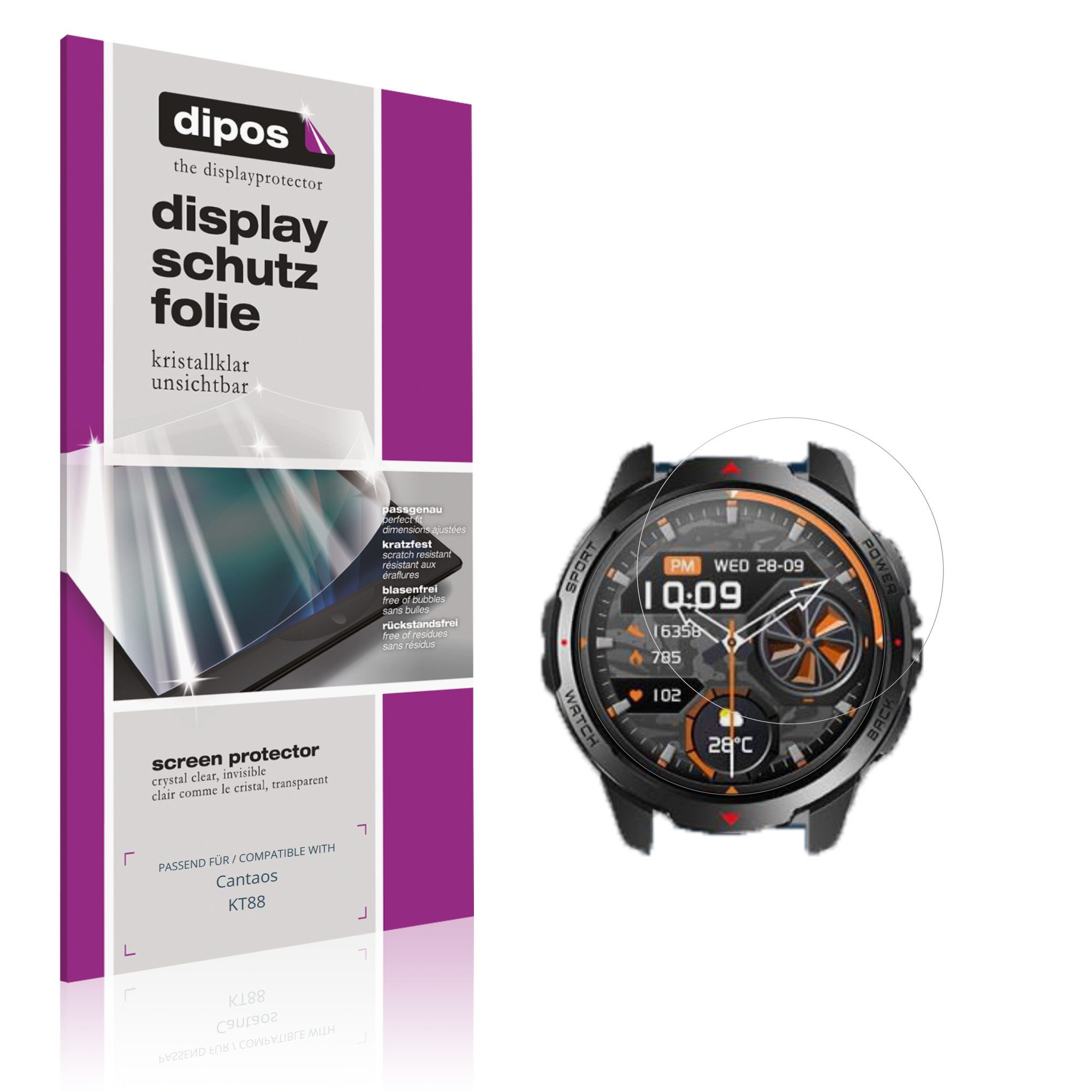 dipos Displayschutzfolie Schutzfolie für Cantaos KT88, 6 Stück, Displayschutz Schutz Folie Made in Germany