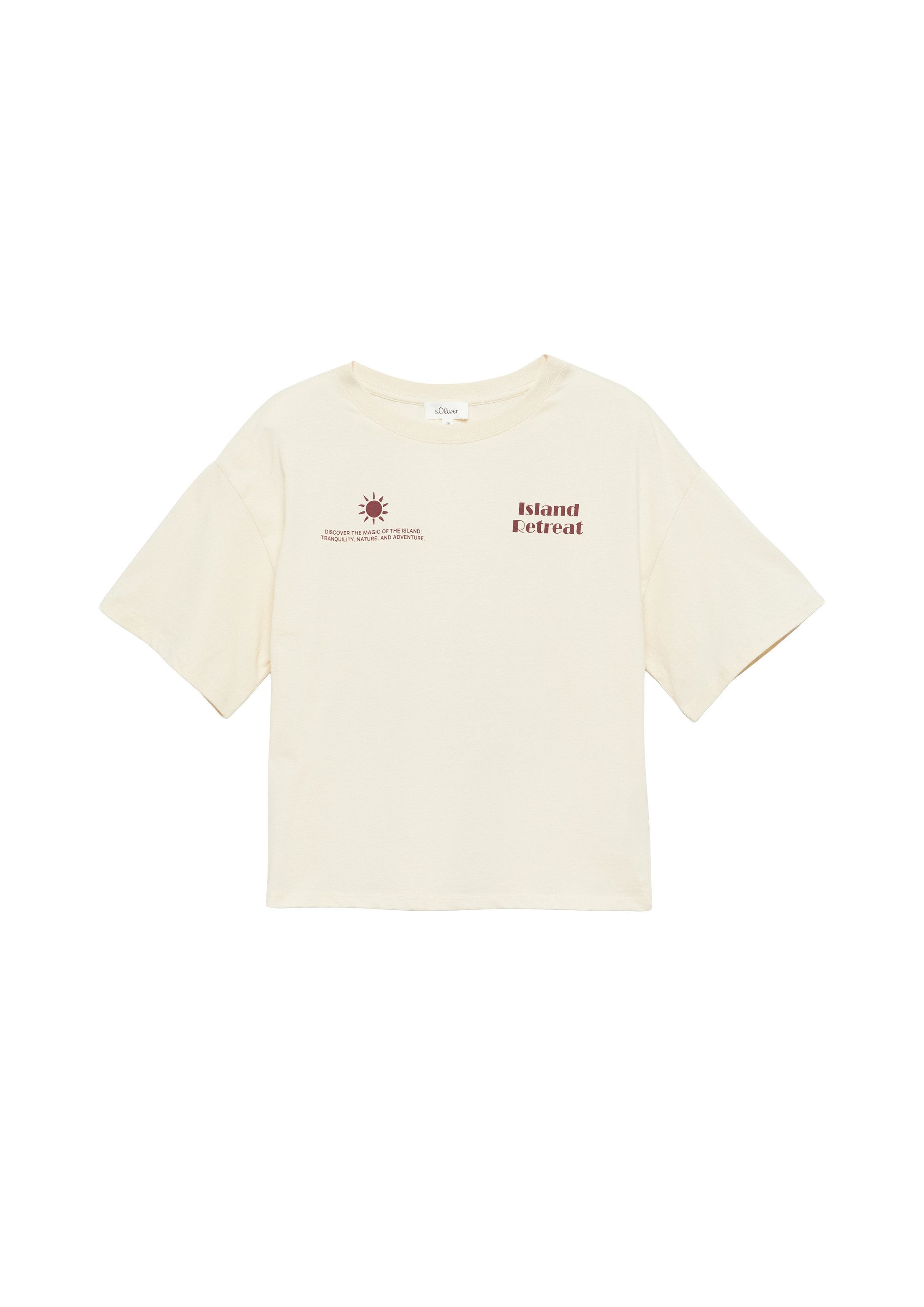 s.Oliver Kurzarmshirt T-Shirt Oversized Baumwoll-T-Shirt mit Print