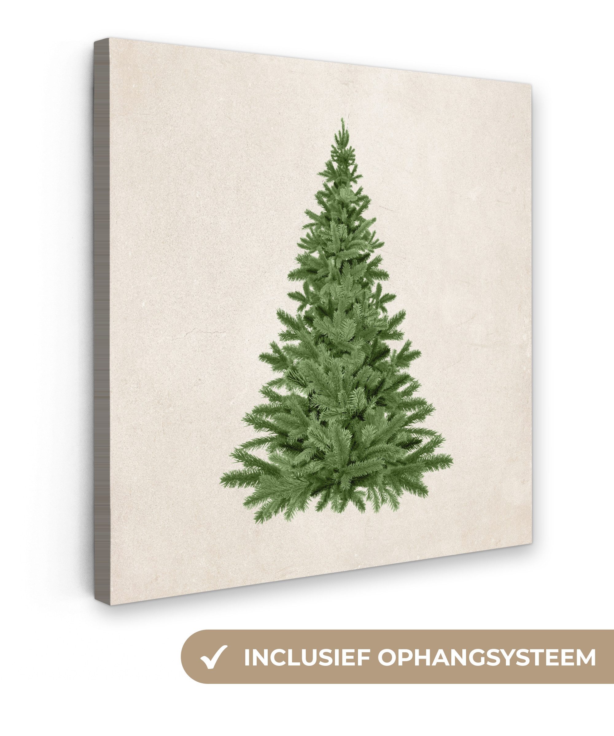 OneMillionCanvasses® Leinwandbild Weihnachtsbaum - Grün - Weihnachten - Feiertage, Fotodruck (1 St), Wandbild, Deko Schlafzimmer Wohnzimmer Flur 20x20 cm