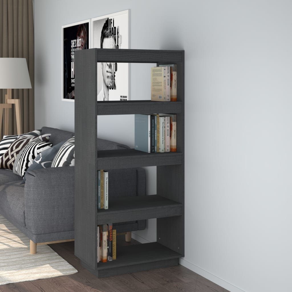 furnicato Bücherregal Bücherregal/Raumteiler Grau 60x35x135 cm günstig online kaufen
