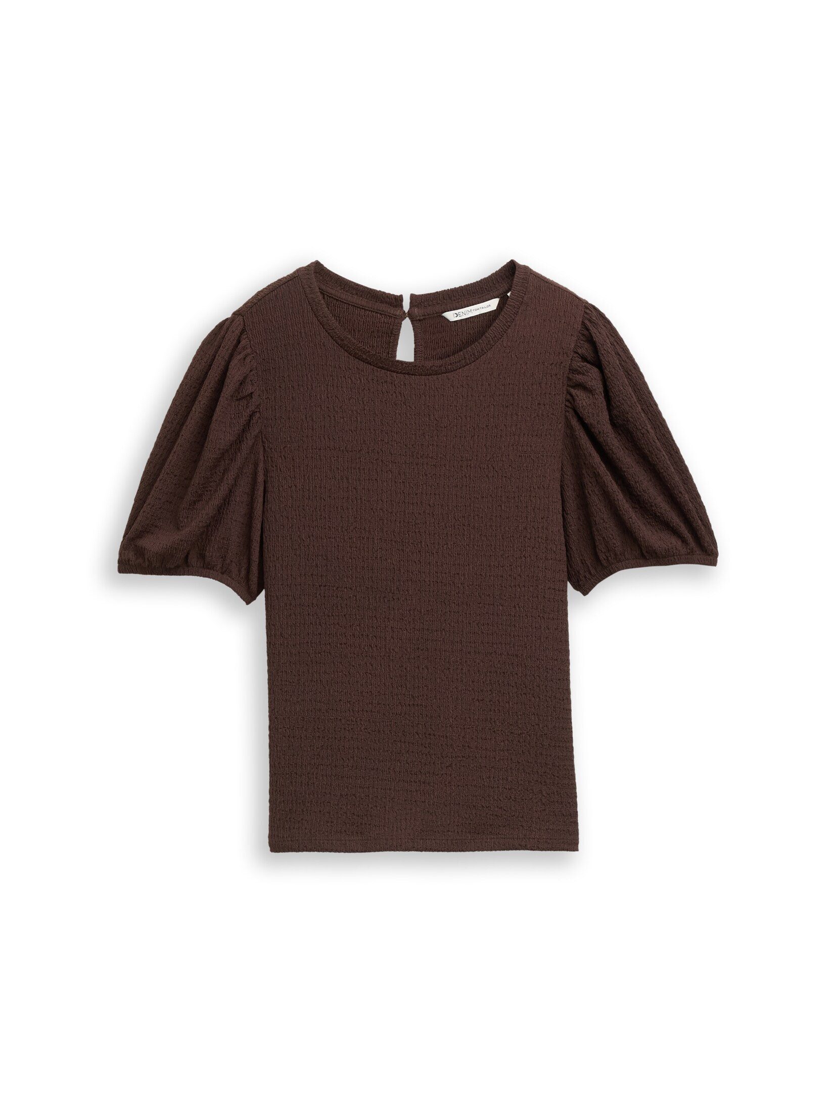 TOM TAILOR Denim T-Shirt T-Shirt Crinkle T-Shirt mit Ballonärmeln