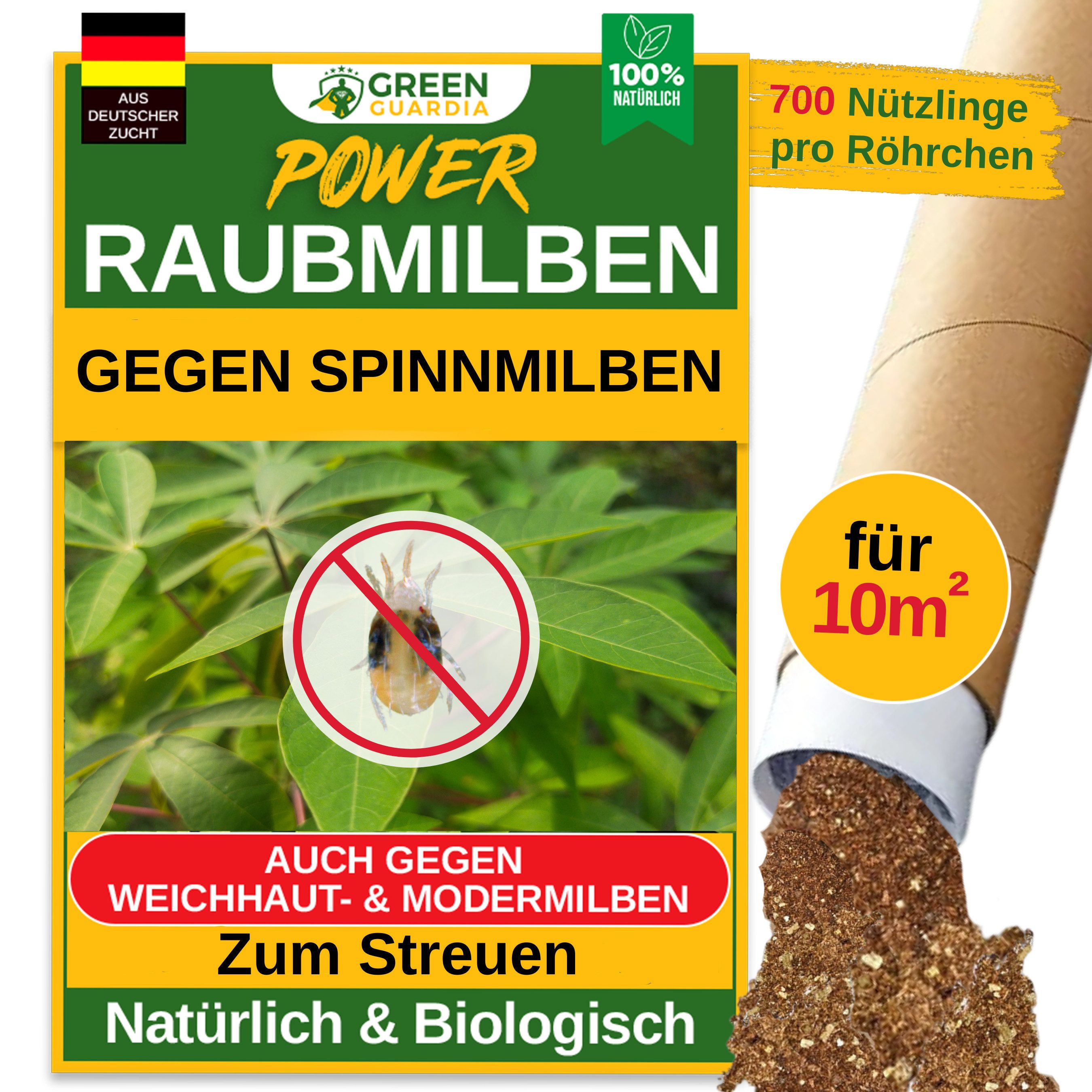Insektenvernichter Raubmilben gegen Spinnmilben - Streuware zum Streuen, umweltfreundlich