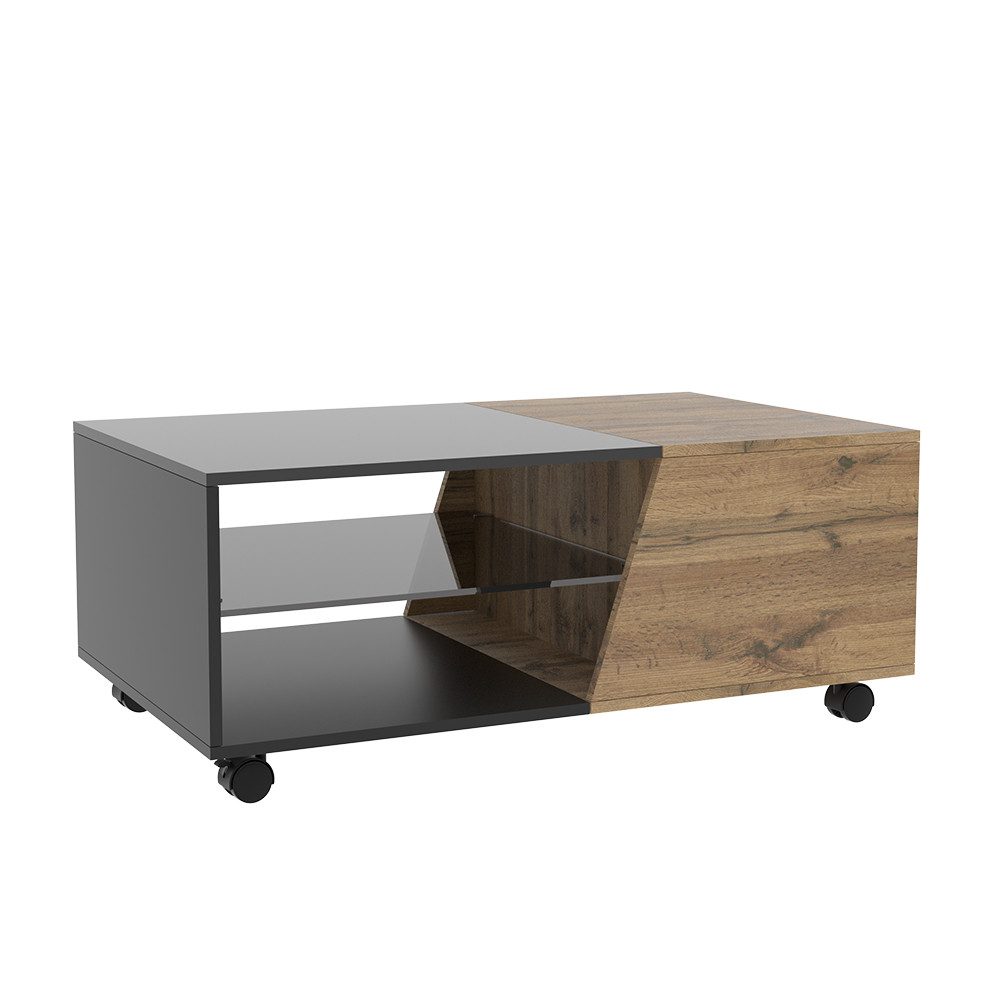 Vicco Beistelltisch Yukon, Holz/Schwarz, 100 x günstig online kaufen